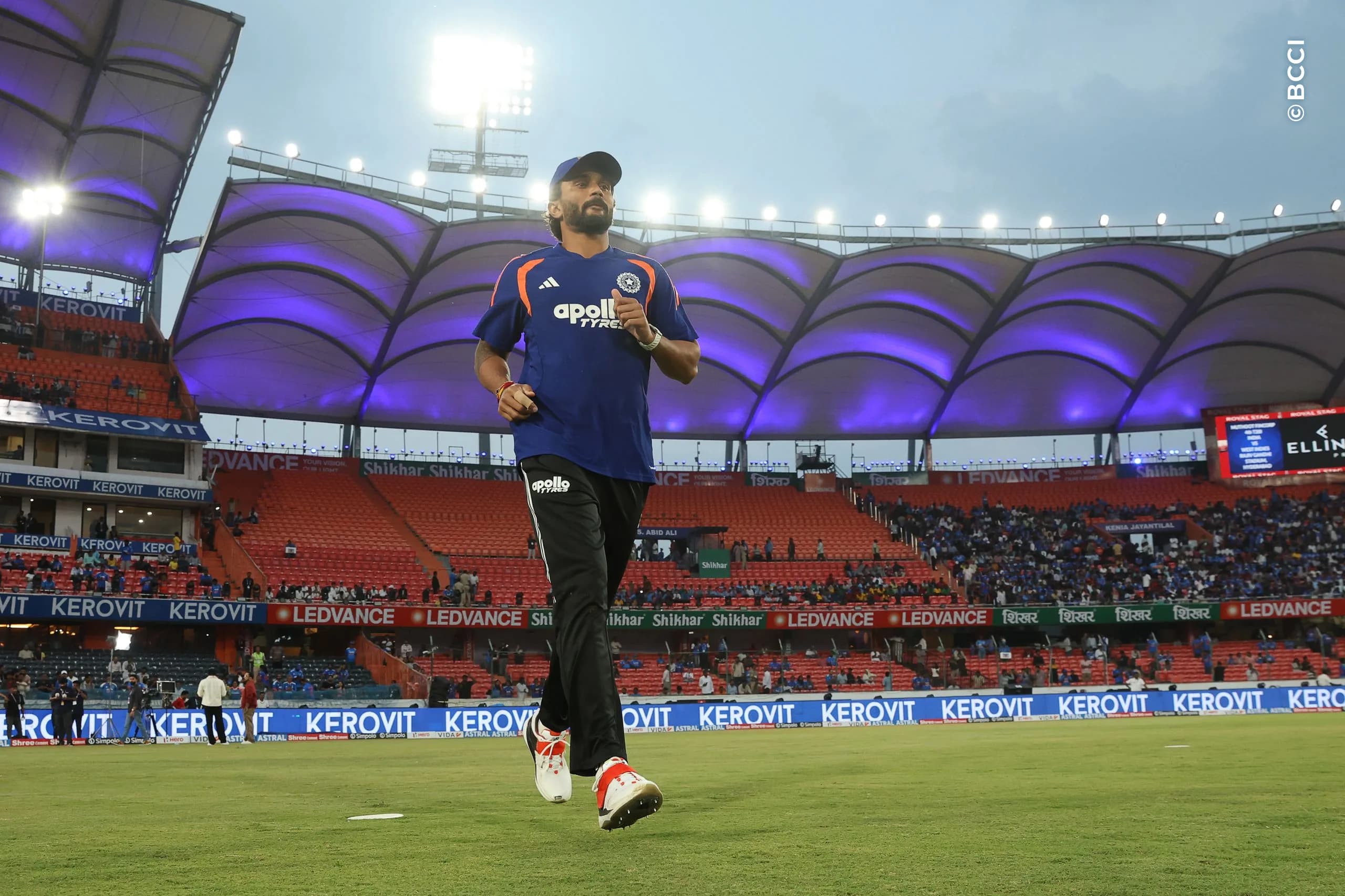 Nitish Kumar Reddy of India prior to the 4th T20I match between India and West Indies at the Rajiv Gandhi International Stadium, Hyderabad, India on October 14, 2026.Photo: Pankaj Nangia / CREIMAS for BCCI