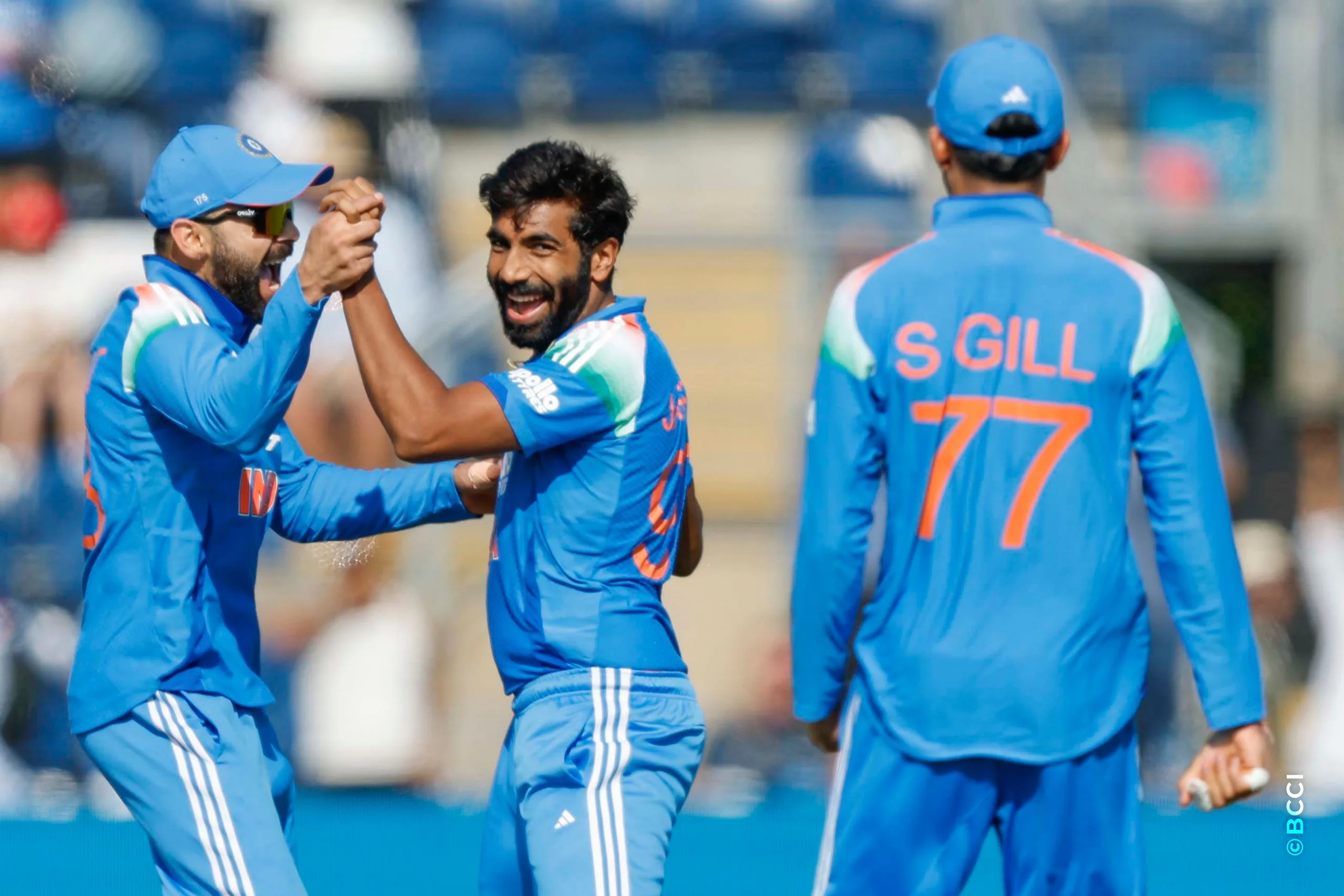 Jasprit Bumrah of India celebrates the wicket during the 2nd ODI match between England and India at the Sophia Gardens, Cardiff, Wales on July 16, 2026.Photo: Deepak Malik / CREIMAS for BCCI