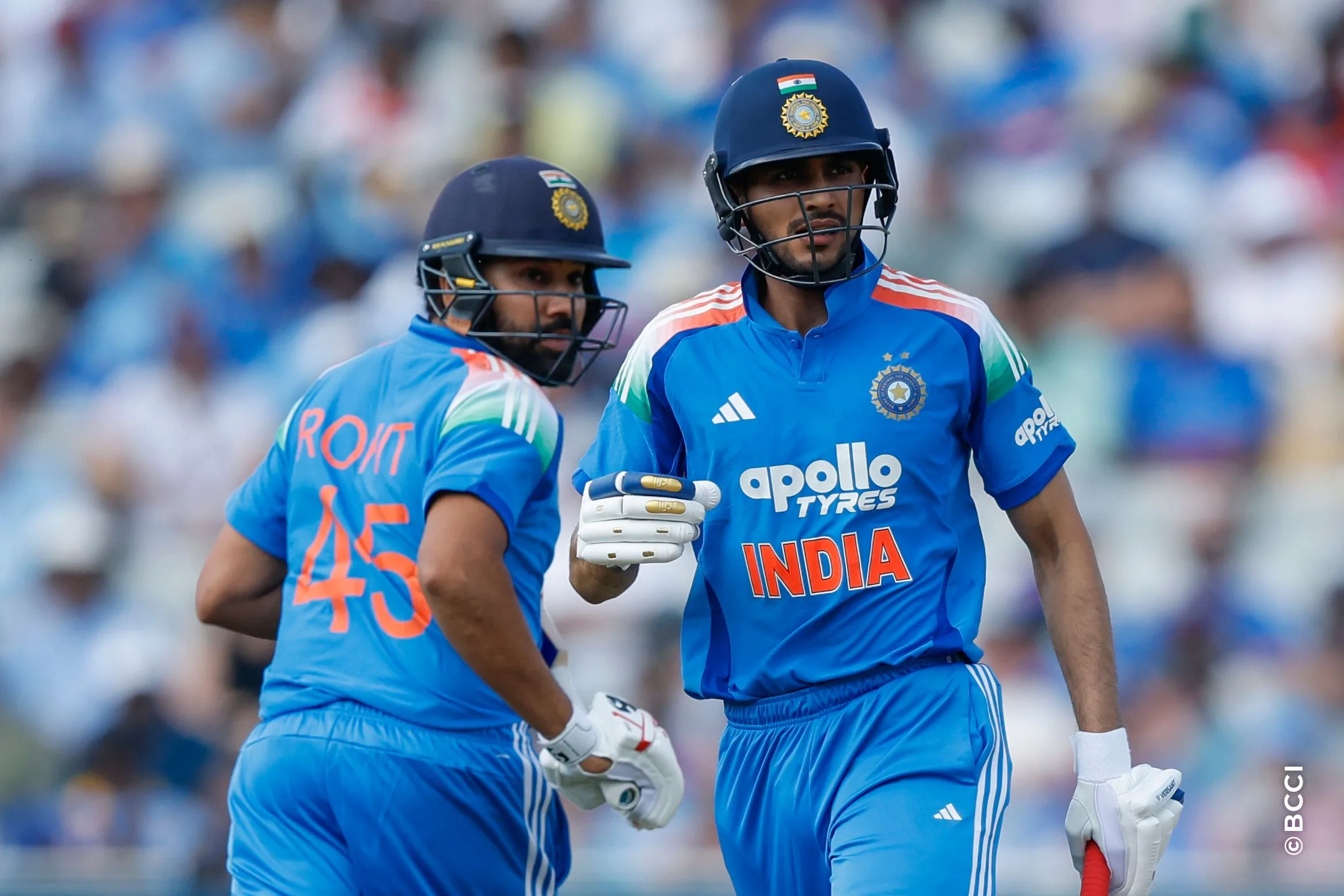 Shubman Gill (C) of India during the 1st ODI match between England and India at the Edgbaston, Birmingham, England on July 14, 2026.Photo: Deepak Malik / CREIMAS for BCCI