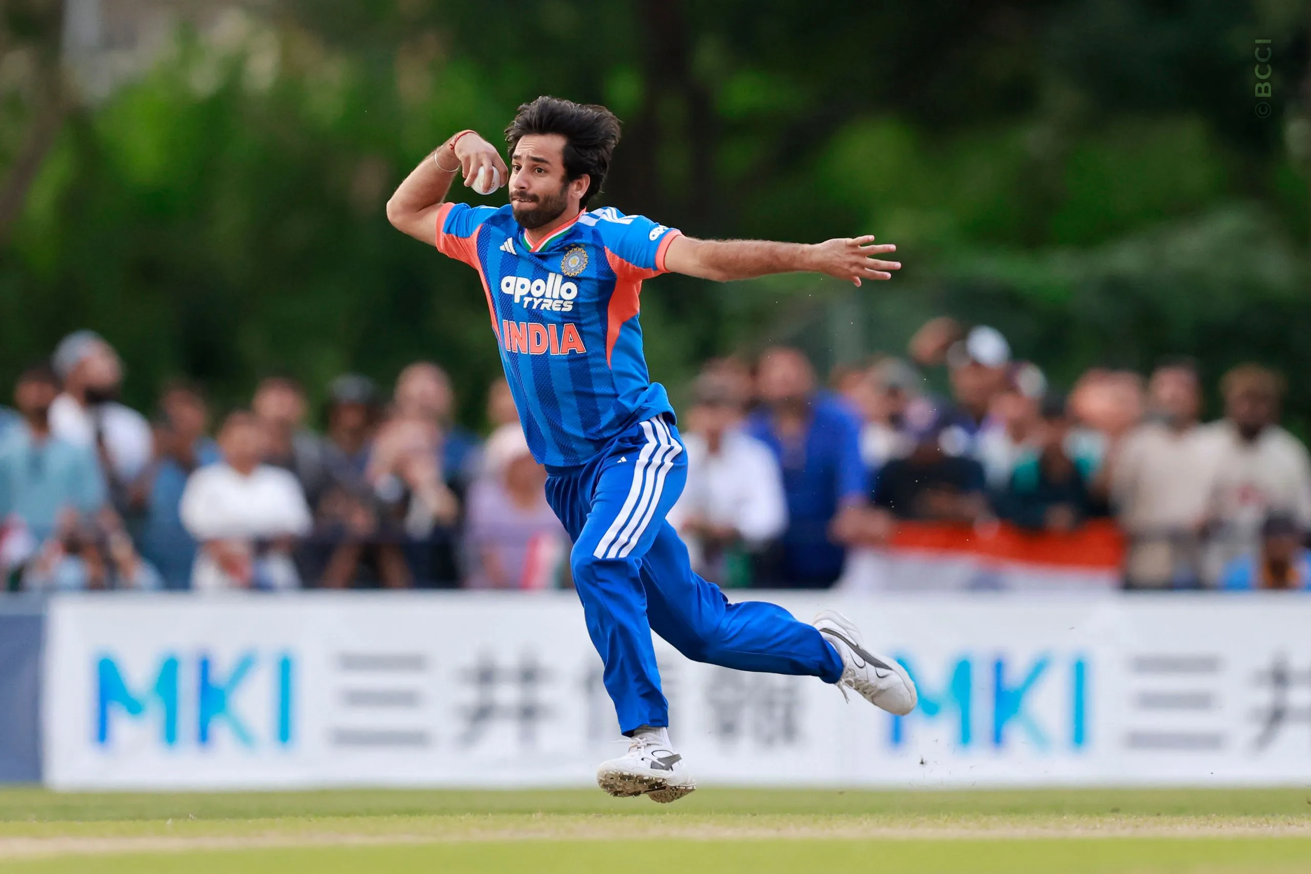Ravi Bishnoi of India during the Only T20I match between Japan and India at Sano Cricket Ground, Sano, Japan, on September 22, 2026.

Photo:  Deepak Malik / CREIMAS for BCCI