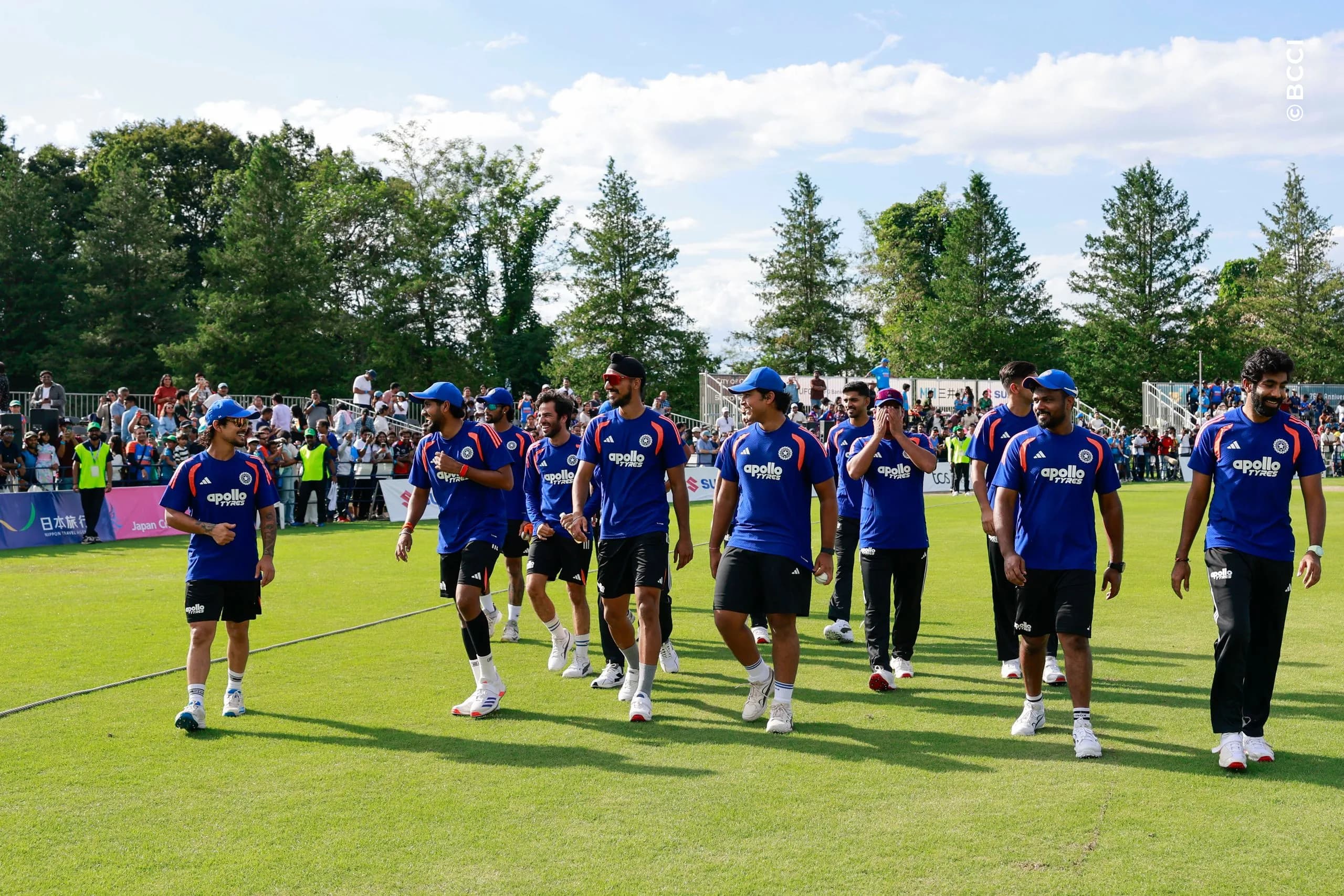 India players during the Only T20I match between Japan and India at Sano Cricket Ground, Sano, Japan, on September 22, 2026.

Photo:  Deepak Malik / CREIMAS for BCCI