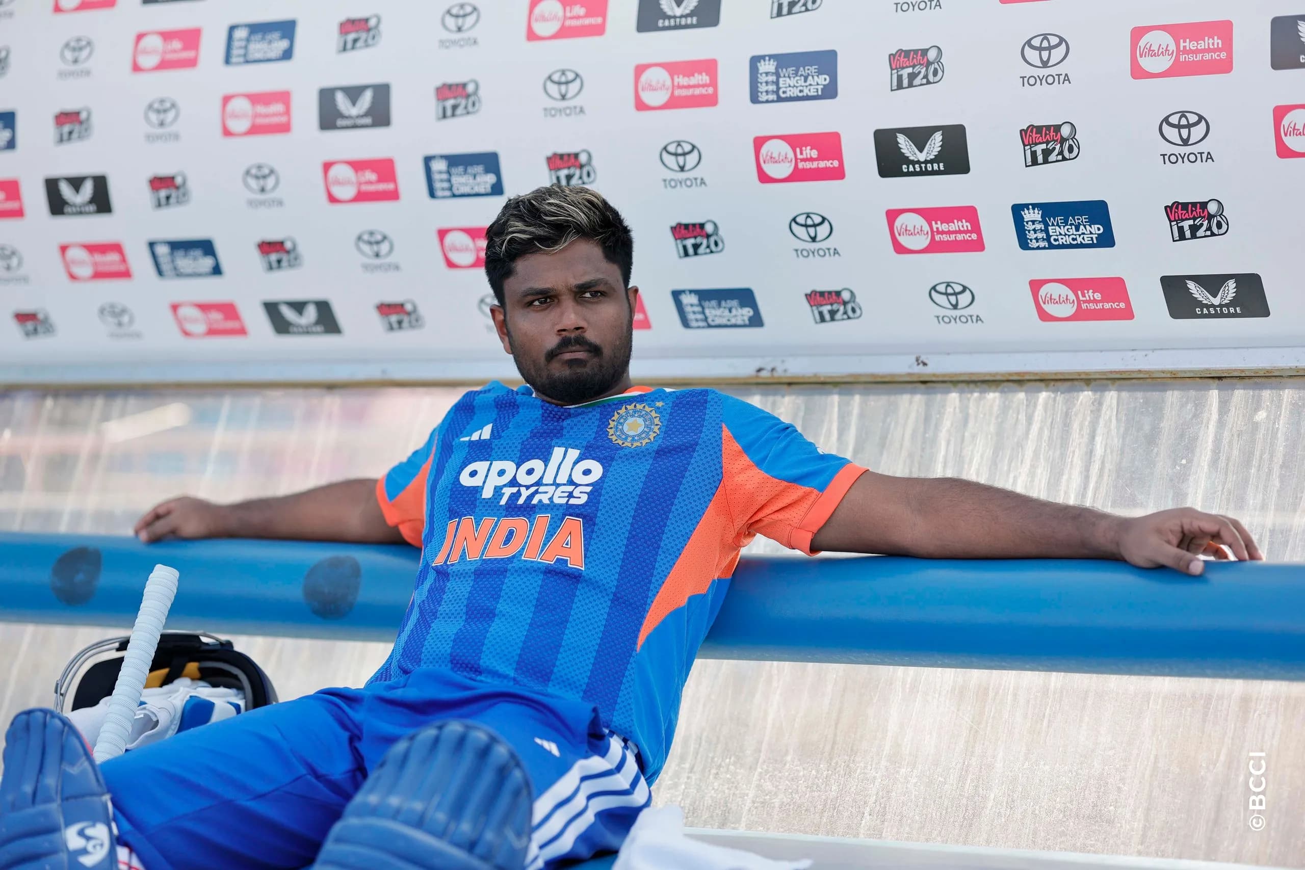 Sanju Samson of India during the 5th T20 International match between England and India at The Rose Bowl, Southampton, England on July 11, 2026.Photo: Deepak Malik / CREIMAS for BCCI