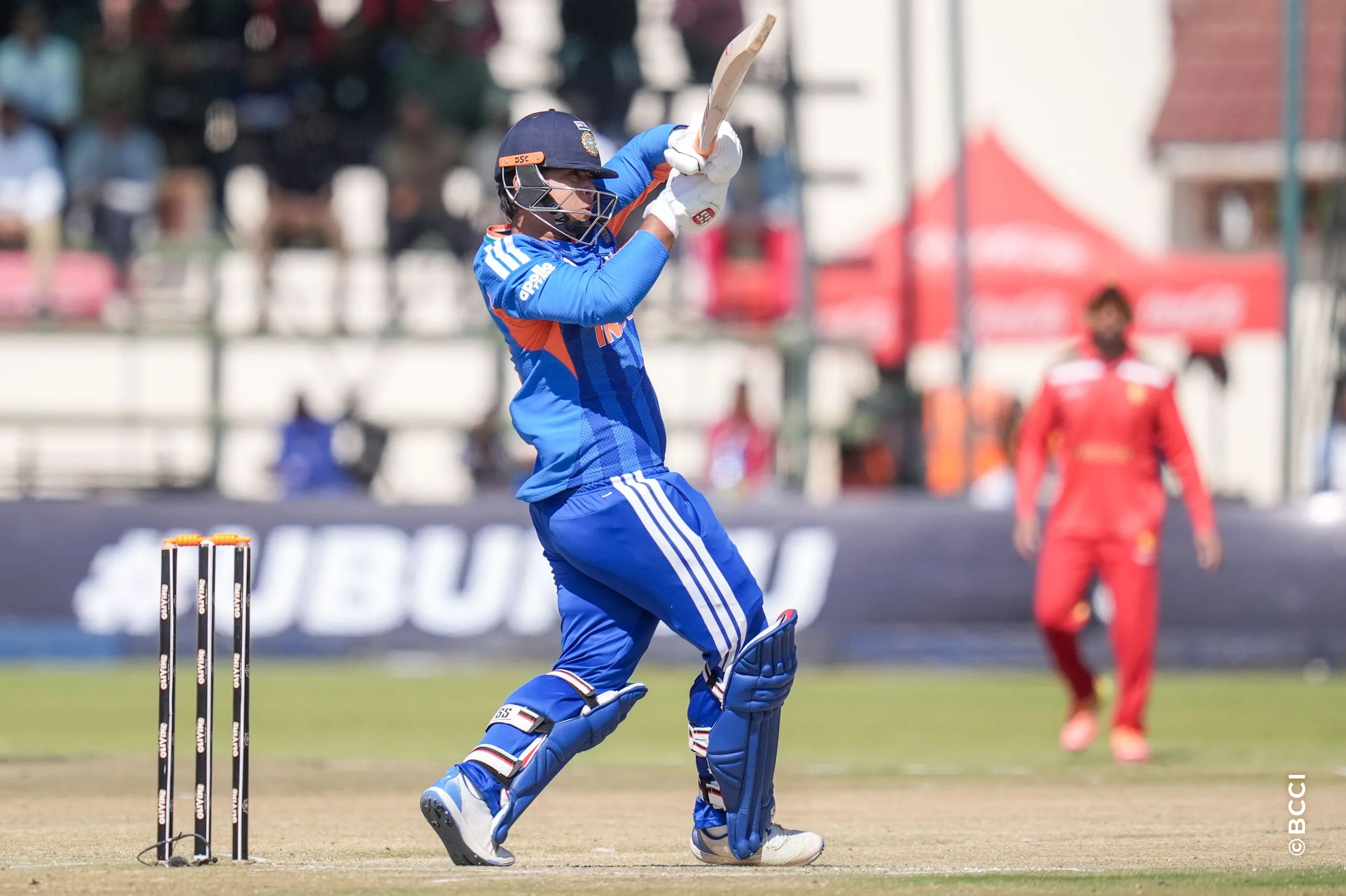 Vibhav Sooryavanshi of India plays a shot during the 3rd T20 International match between Zimbabwe and India at the Harare Sports Club, Harare, Zimbabwe on July 26, 2026.Photo: Faheem Hussain / CREIMAS for BCCI