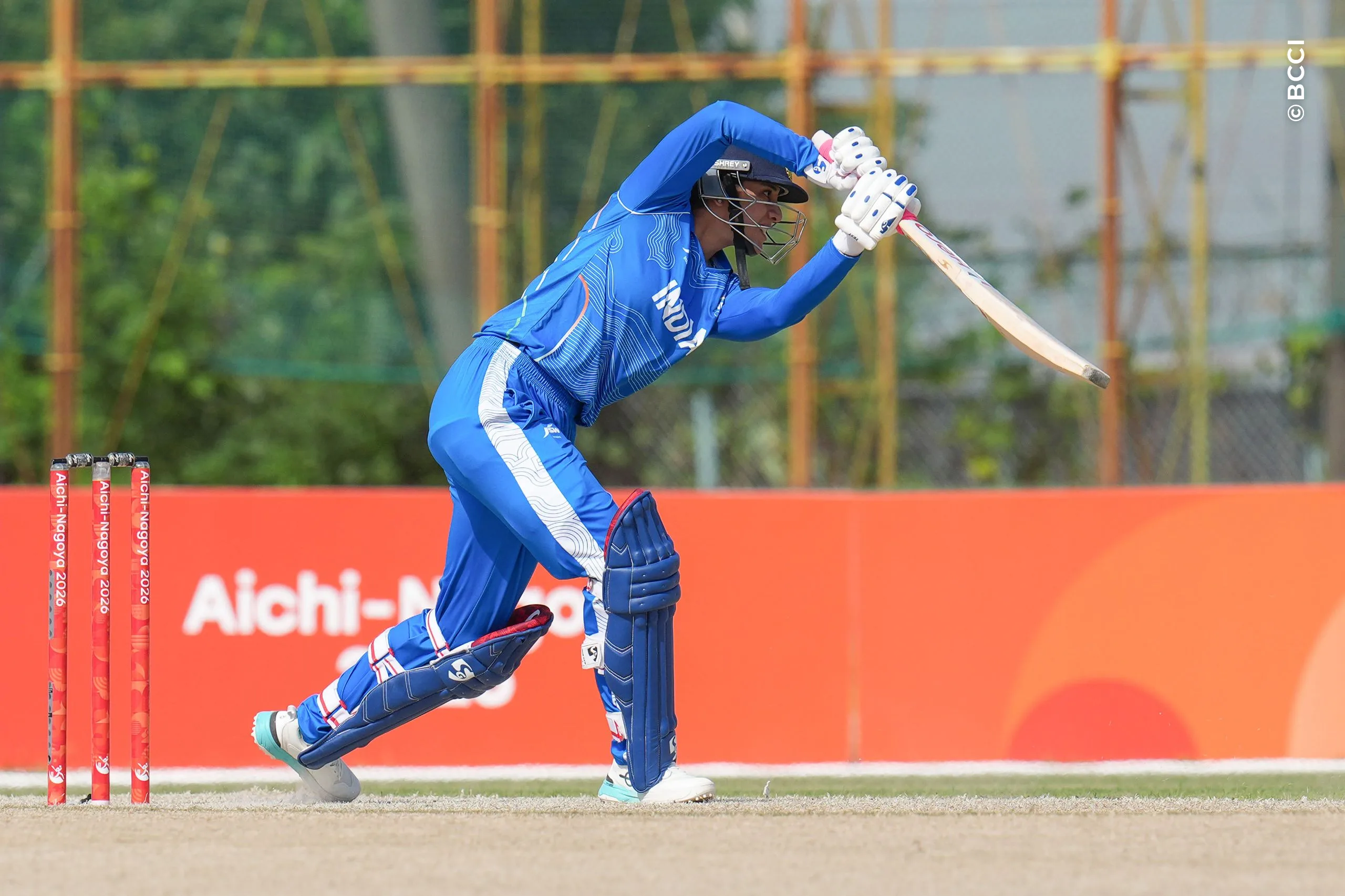 Smriti Mandhana of India plays a shot during the The Final match between Sri Lanka Women and India Women at Korogi Sports Park, Nisshin, Japan, on September 22, 2026.

Photo: CREIMAS for BCCI