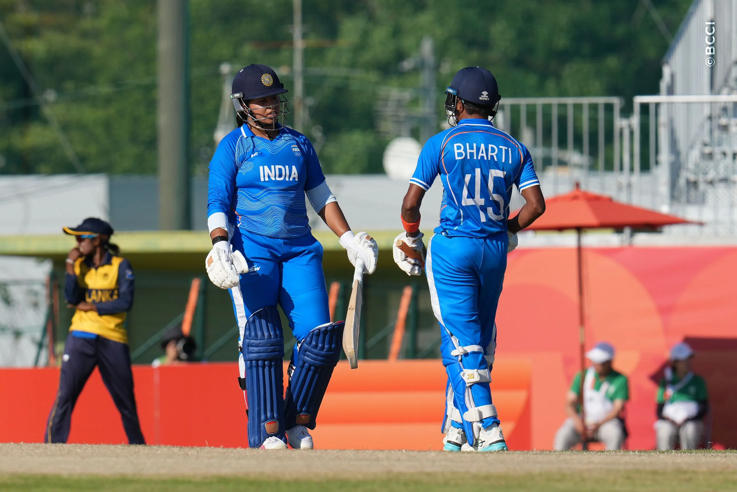 Richa Ghosh of India and Bharti Fulmali of India during the The Final match between Sri Lanka Women and India Women at Korogi Sports Park, Nisshin, Japan, on September 22, 2026.

Photo: CREIMAS for BCCI