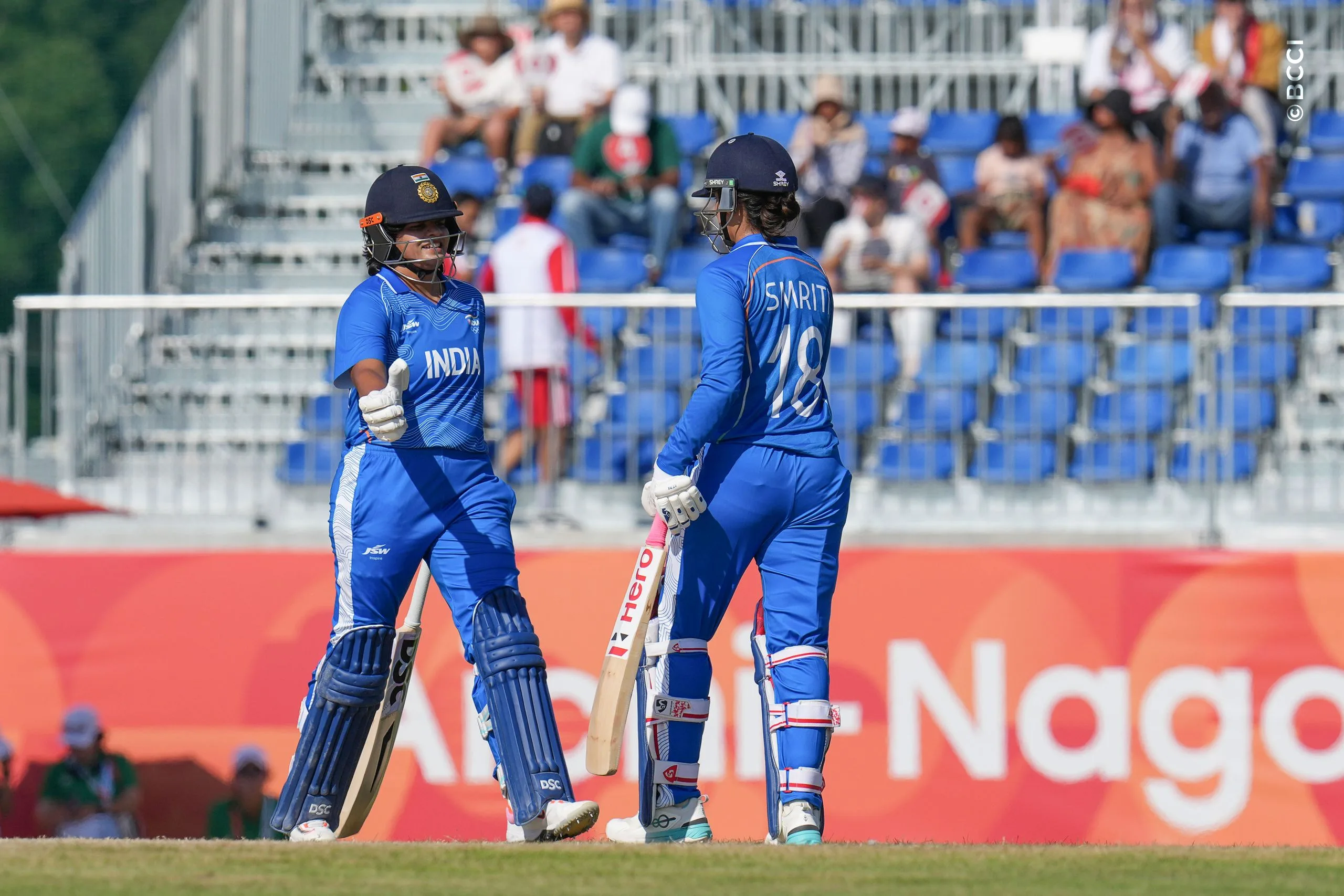 Smriti Mandhana of India and Shafali Verma of India   during the The Final match between Sri Lanka Women and India Women at Korogi Sports Park, Nisshin, Japan, on September 22, 2026.

Photo: CREIMAS for BCCI