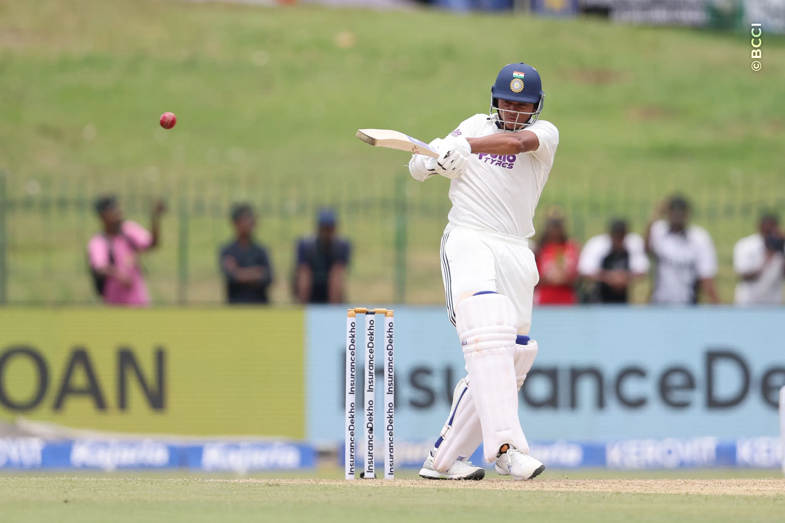 Yashasvi Jaiswal of India  plays a shot during Day 1 of the 2nd Test match between Sri Lanka and India at the Sinhalese Sports Club Ground, Colombo, Sri Lanka, on August 23, 2026.


Photo by Pankaj Nangia / CREIMAS for BCCI
