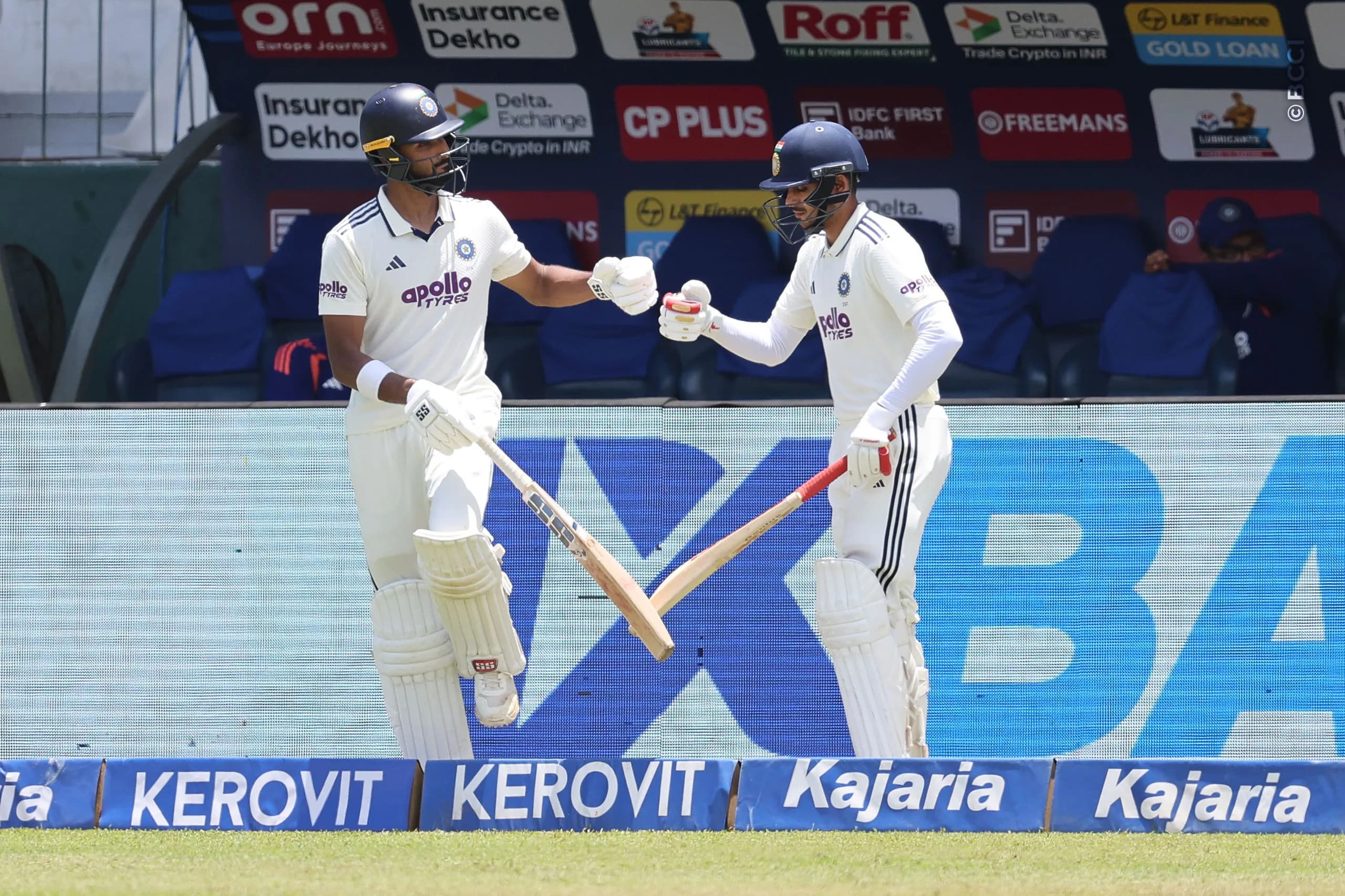 Shubman Gill of India and Devdutt Padikkal of India during Day 1 of the 2nd Test match between Sri Lanka and India at the Sinhalese Sports Club Ground, Colombo, Sri Lanka, on August 23, 2026.


Photo by Pankaj Nangia / CREIMAS for BCCI