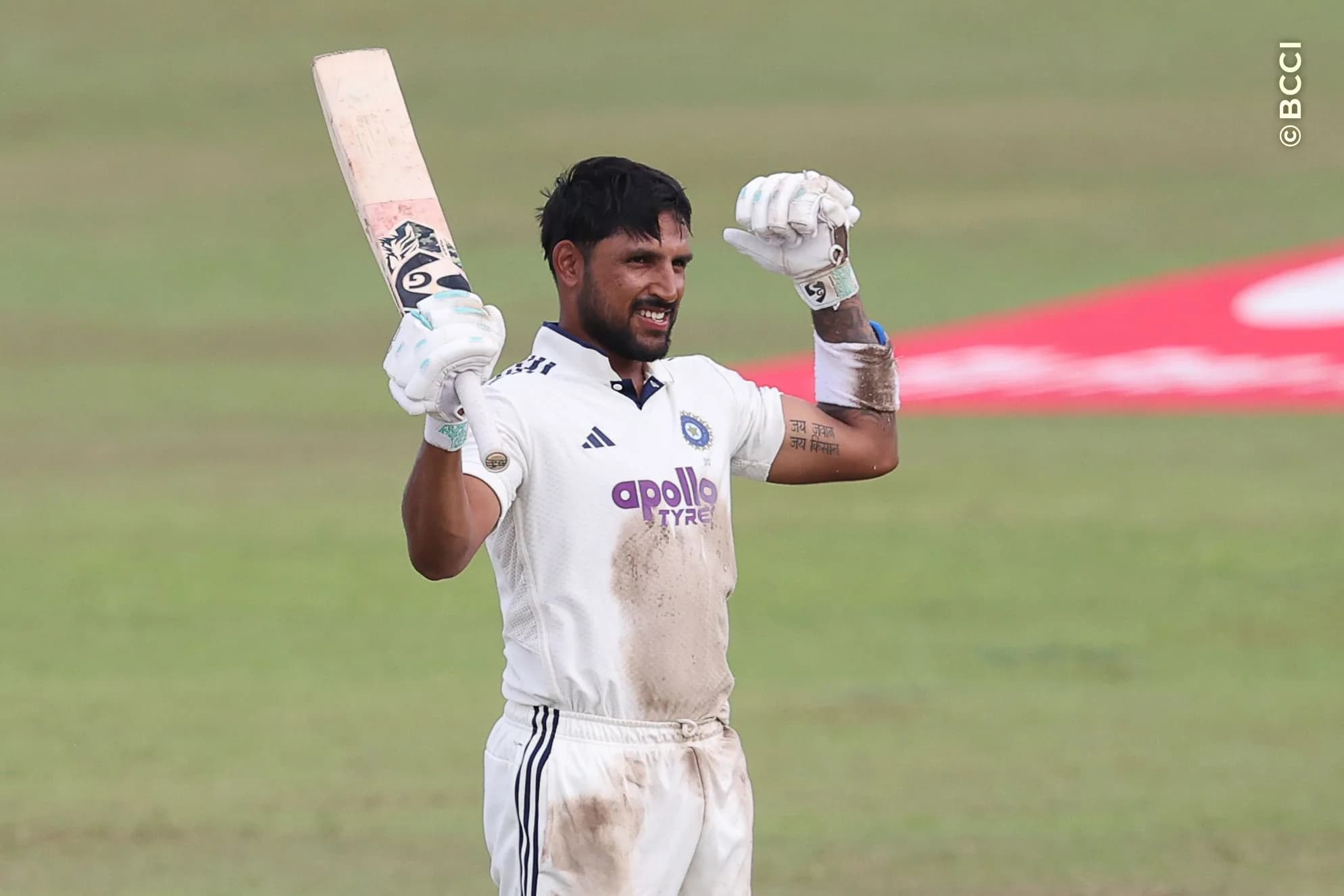 Dhruv Jurel of India  celebrates after scoring a hundred  during Day 2 of the 2nd Test match between Sri Lanka and India at the Sinhalese Sports Club Ground, Colombo, Sri Lanka, on August 24, 2026.


Photo by Pankaj Nangia / CREIMAS for BCCI