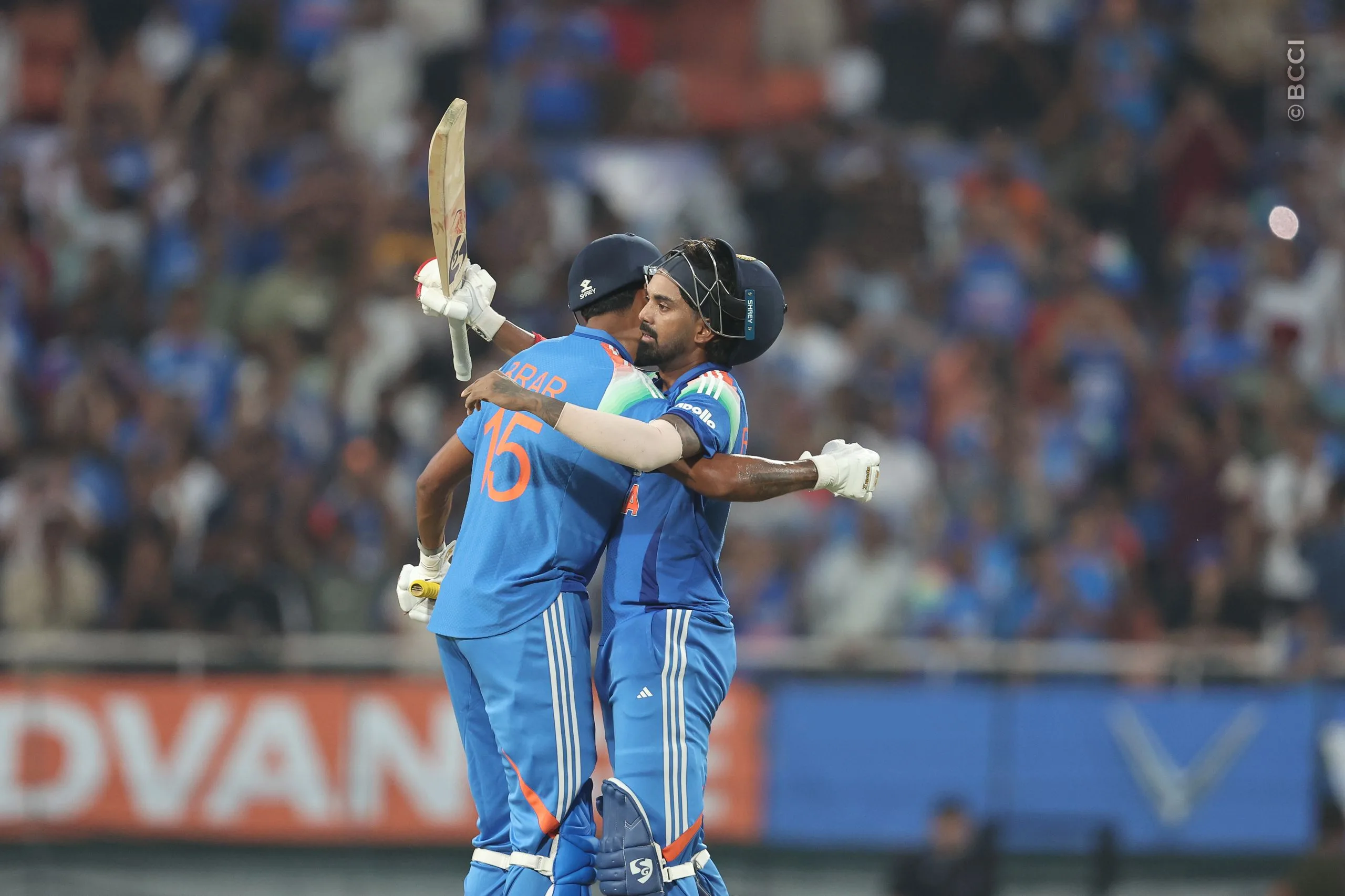 KL Rahul of India celebrates after scoring a hundred  during the 3rd ODI match between India and West Indies at the PCA International Cricket Stadium, Ground A, New Chandigarh, India on October 3, 2026.

Photo: Pankaj Nangia / CREIMAS for BCCI