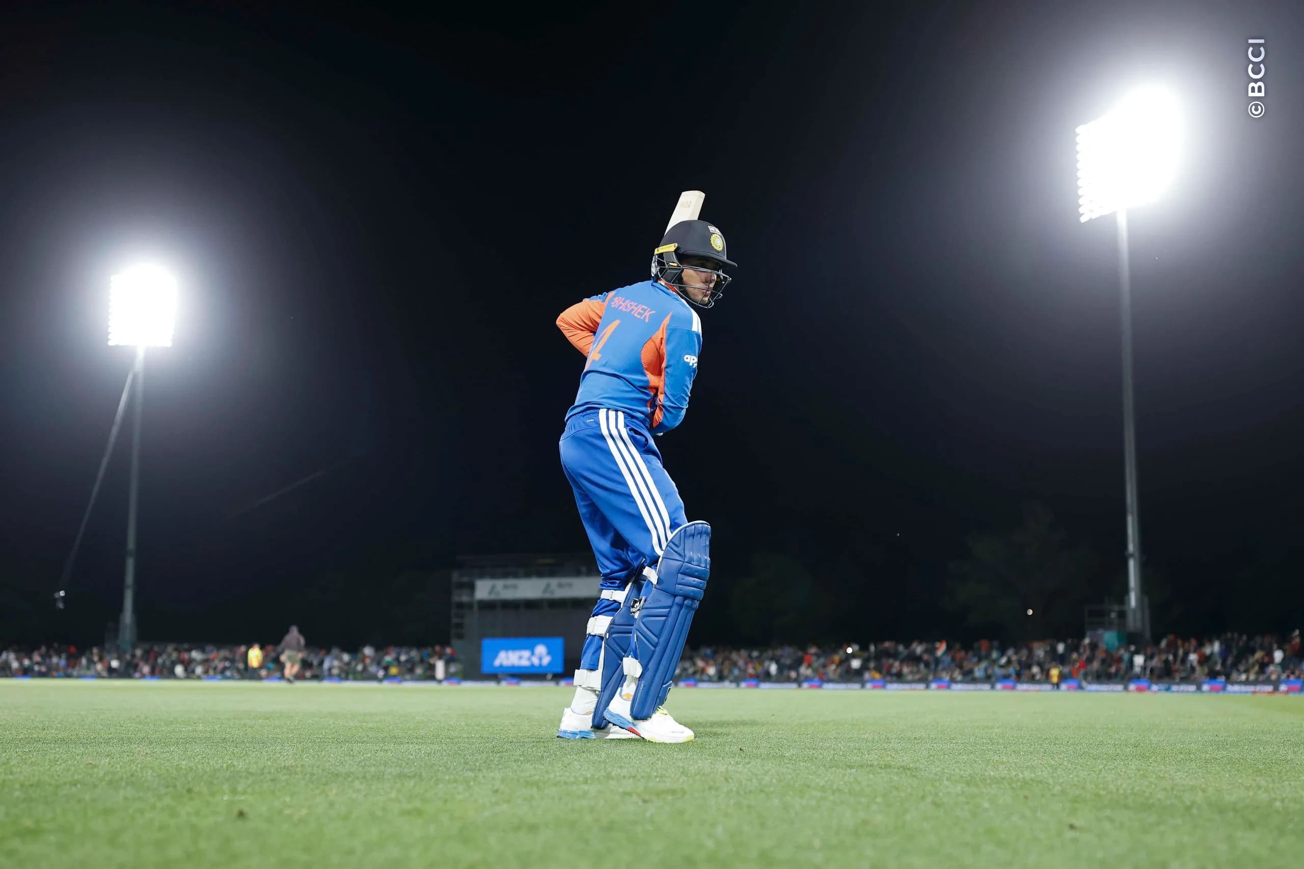 Abhishek Sharma of India during the 1st T20I match between New Zealand and India at the Hagley Oval, Christchurch, New Zealand on October 22, 2026.Photo: Surjeet Yadav / CREIMAS for BCCI