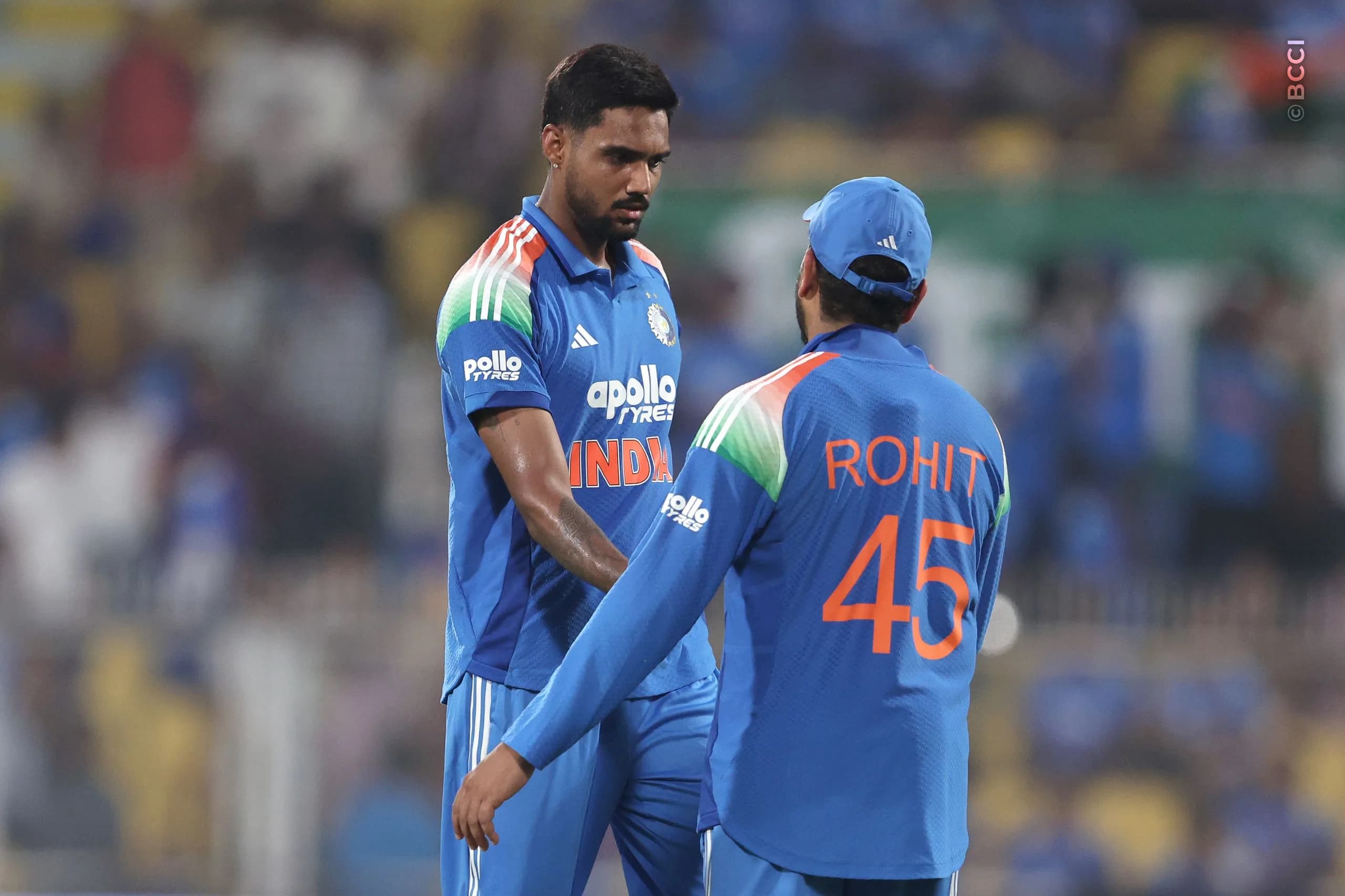 Gurnoor Brar of India celebrates the wicket of Sherfane Rutherford of West Indies during the 2nd ODI match between India and West Indies at the ACA Stadium, Barsapara, Guwahati, India on September 30, 2026.

Photo: Pankaj Nangia / CREIMAS for BCCI