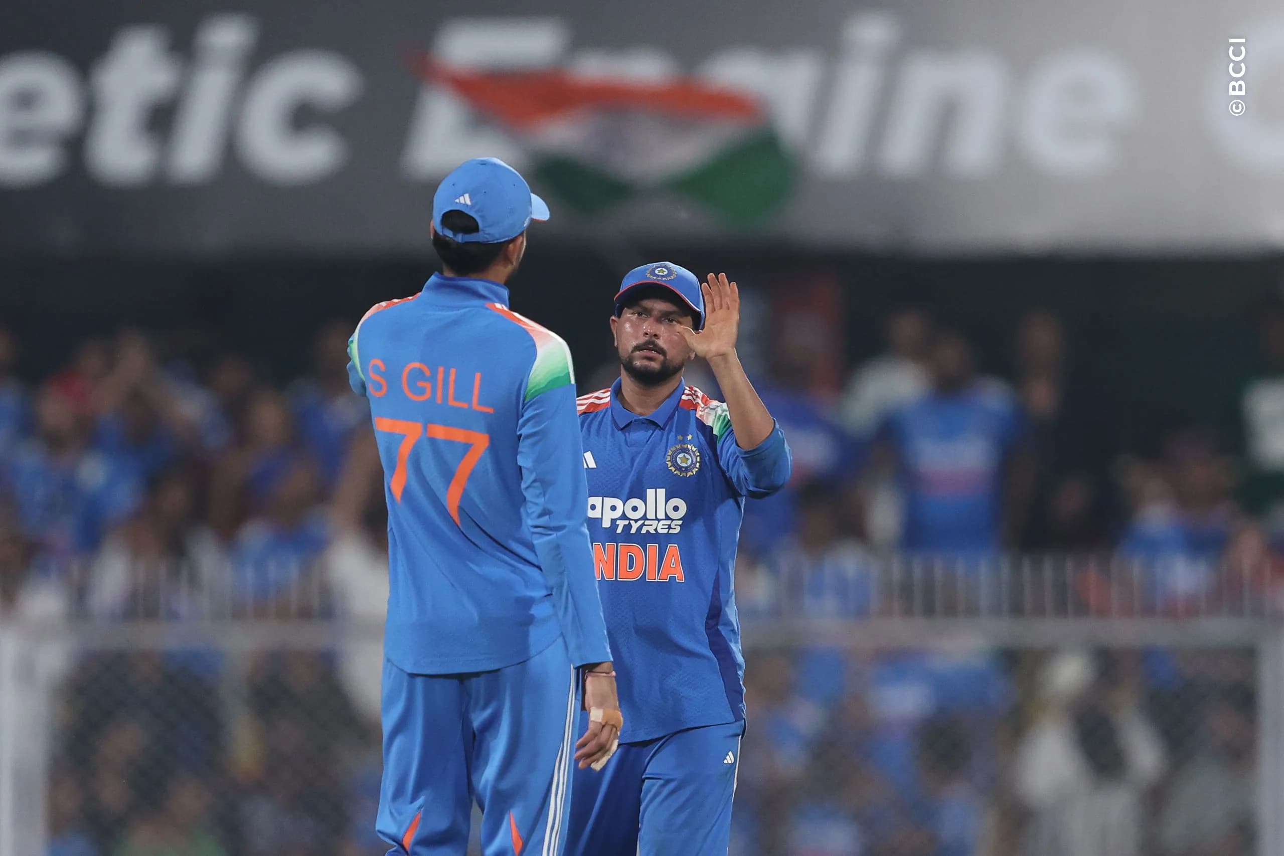 Kuldeep Yadav of India celebrates the wicket of Shai Hope of West Indies during the 2nd ODI match between India and West Indies at the ACA Stadium, Barsapara, Guwahati, India on September 30, 2026.

Photo: Pankaj Nangia / CREIMAS for BCCI