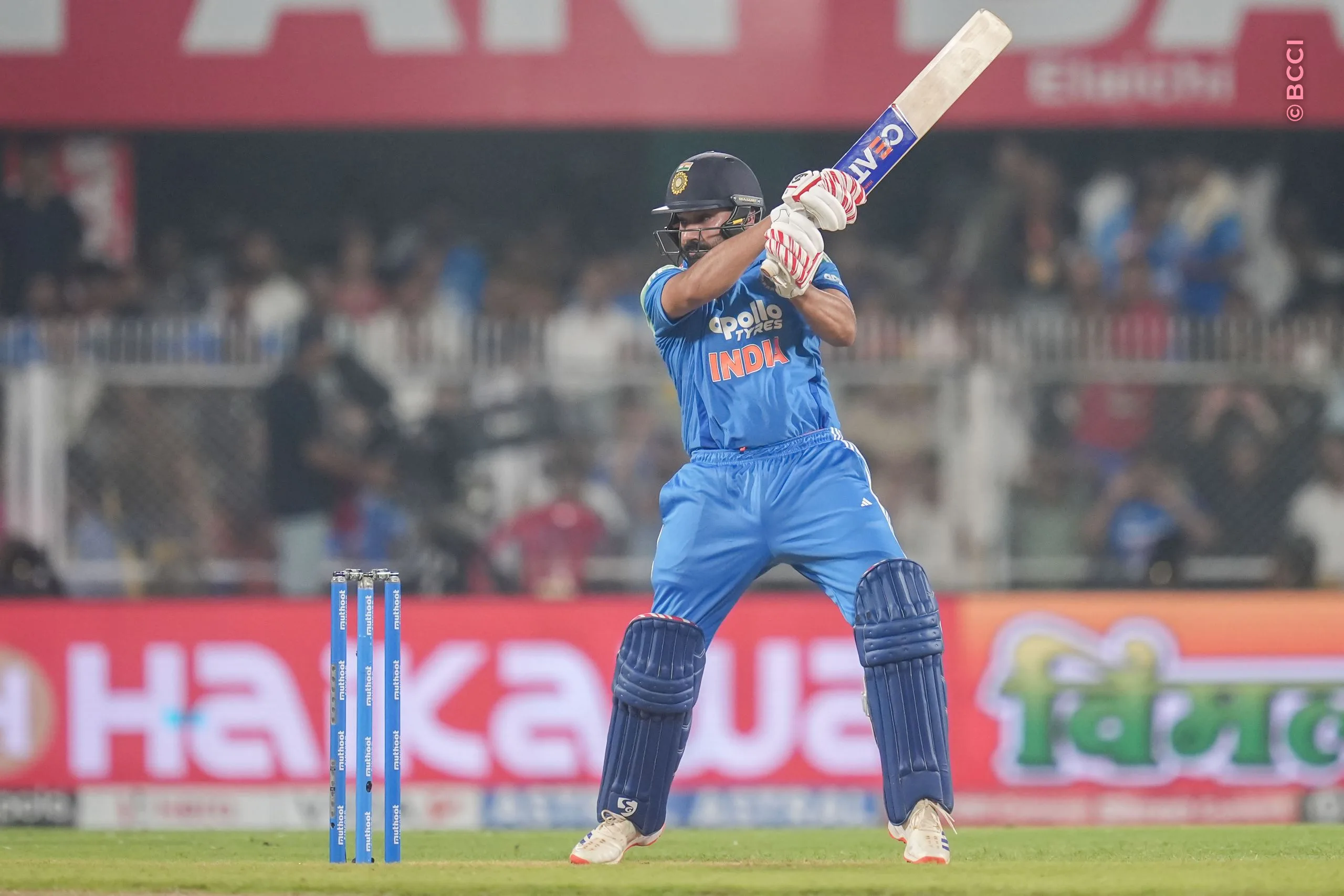 Rohit Sharma of India plays a shot during the 2nd ODI match between India and West Indies at the ACA Stadium, Barsapara, Guwahati, India on September 30, 2026.

Photo: Faheem Hussain / CREIMAS for BCCI