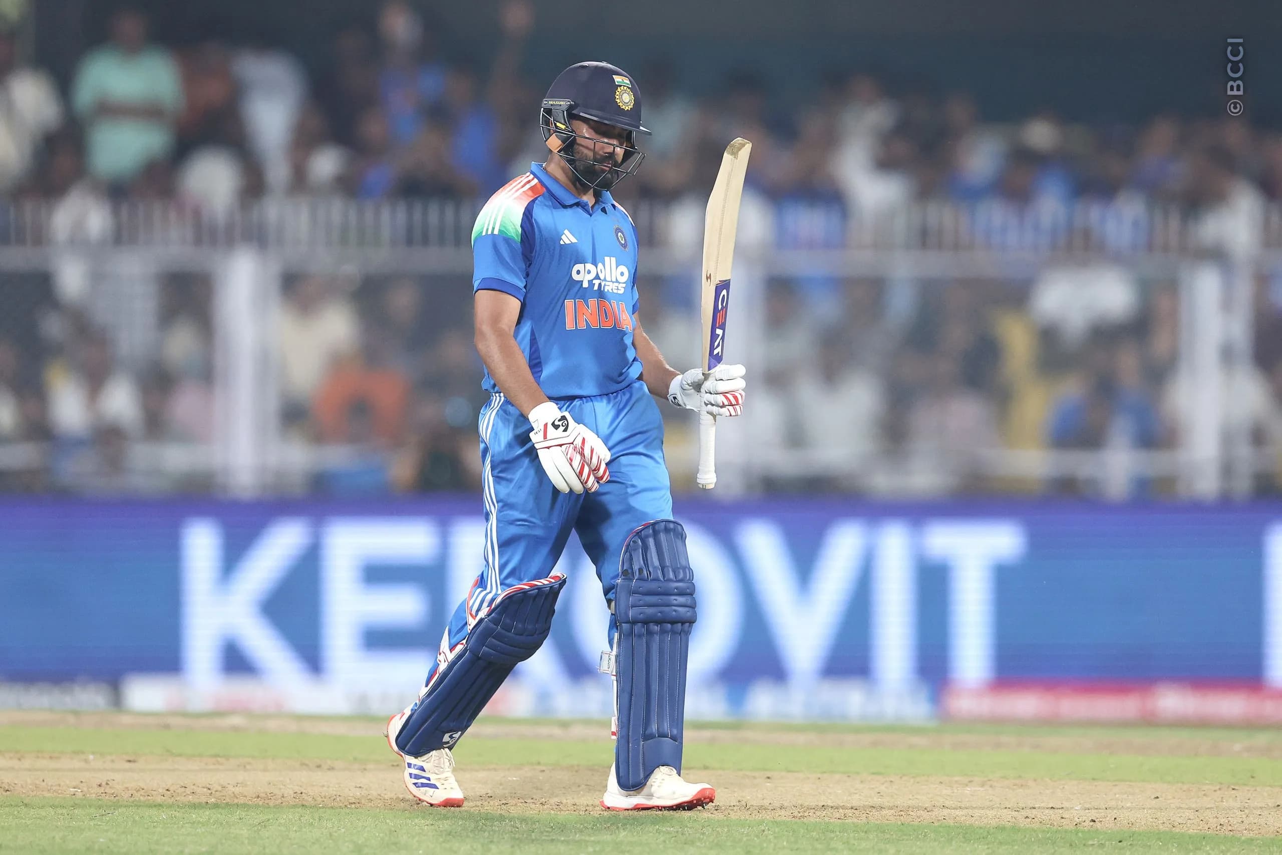 Rohit Sharma of India celebrates after scoring a fifty during the 2nd ODI match between India and West Indies at the ACA Stadium, Barsapara, Guwahati, India on September 30, 2026.

Photo: Pankaj Nangia / CREIMAS for BCCI
