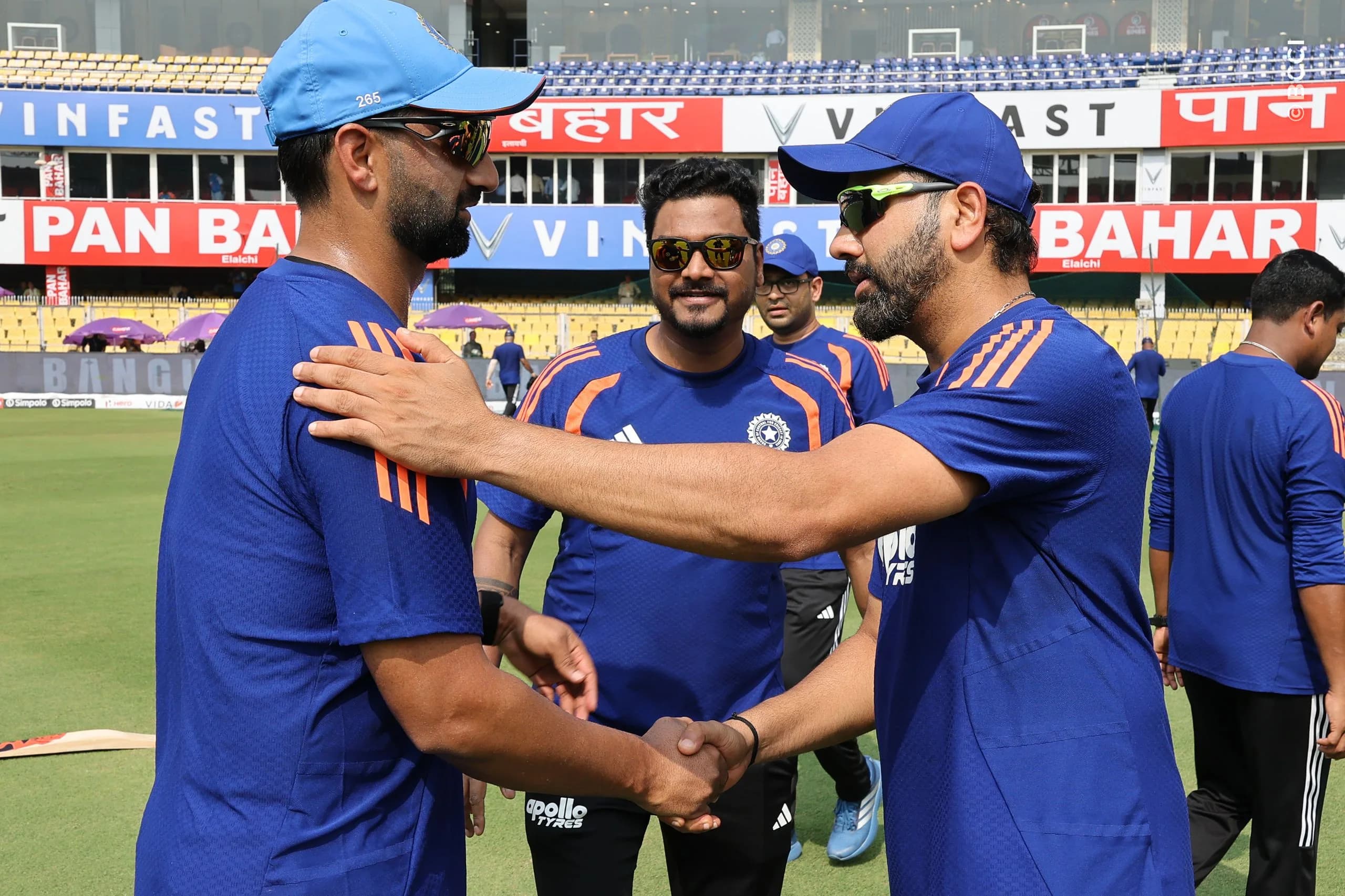 Auqib Nabi of India after his receiving debutant cap at the start of the 2nd ODI match between India and West Indies at the ACA Stadium, Barsapara, Guwahati, India on September 30, 2026.

Photo: Pankaj Nangia / CREIMAS for BCCI