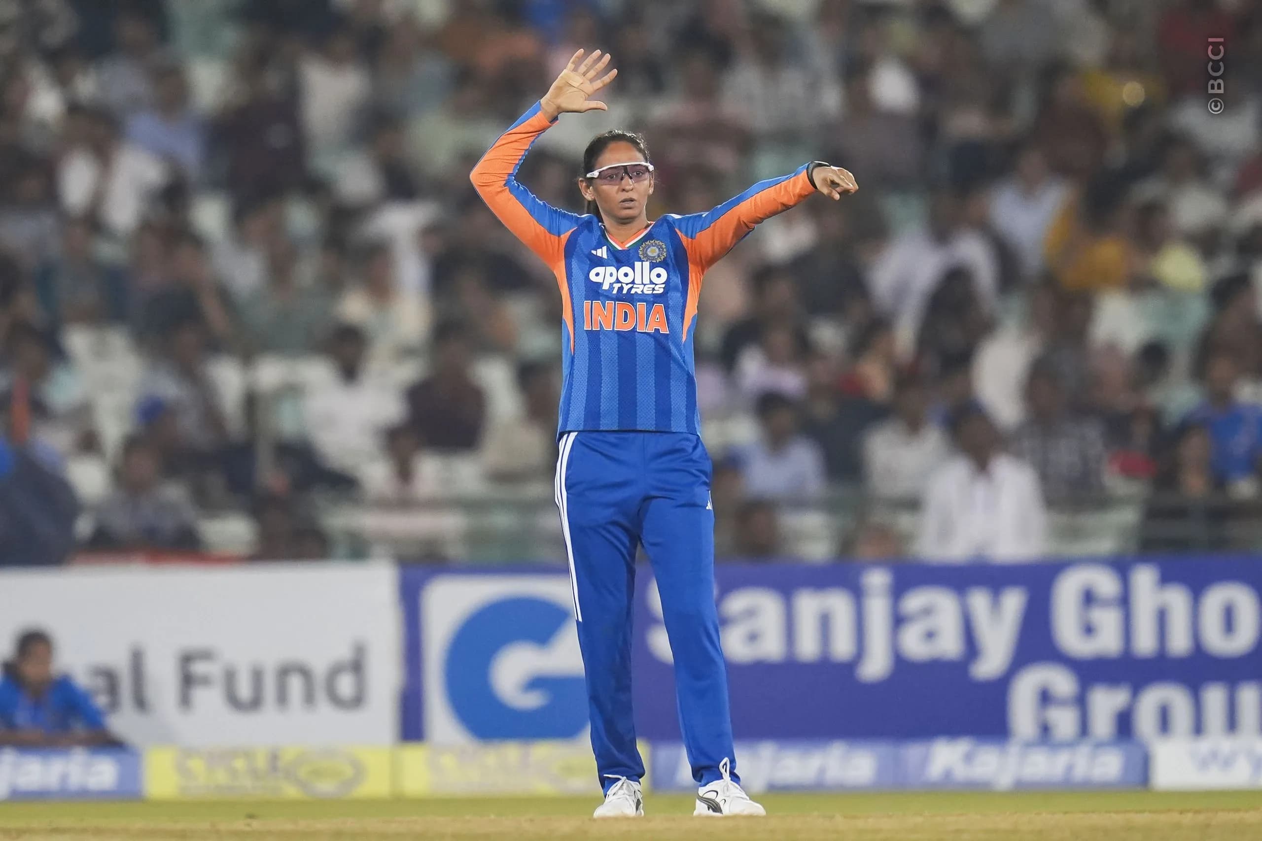 Harmanpreet Kaur of India during the 3rd T20I match between India Women and Zimbabwe Women at the Shaheed Veer Narayan Singh International Stadium, Raipur, India on October 20, 2026.Photo: Faheem Hussain / CREIMAS for BCCI