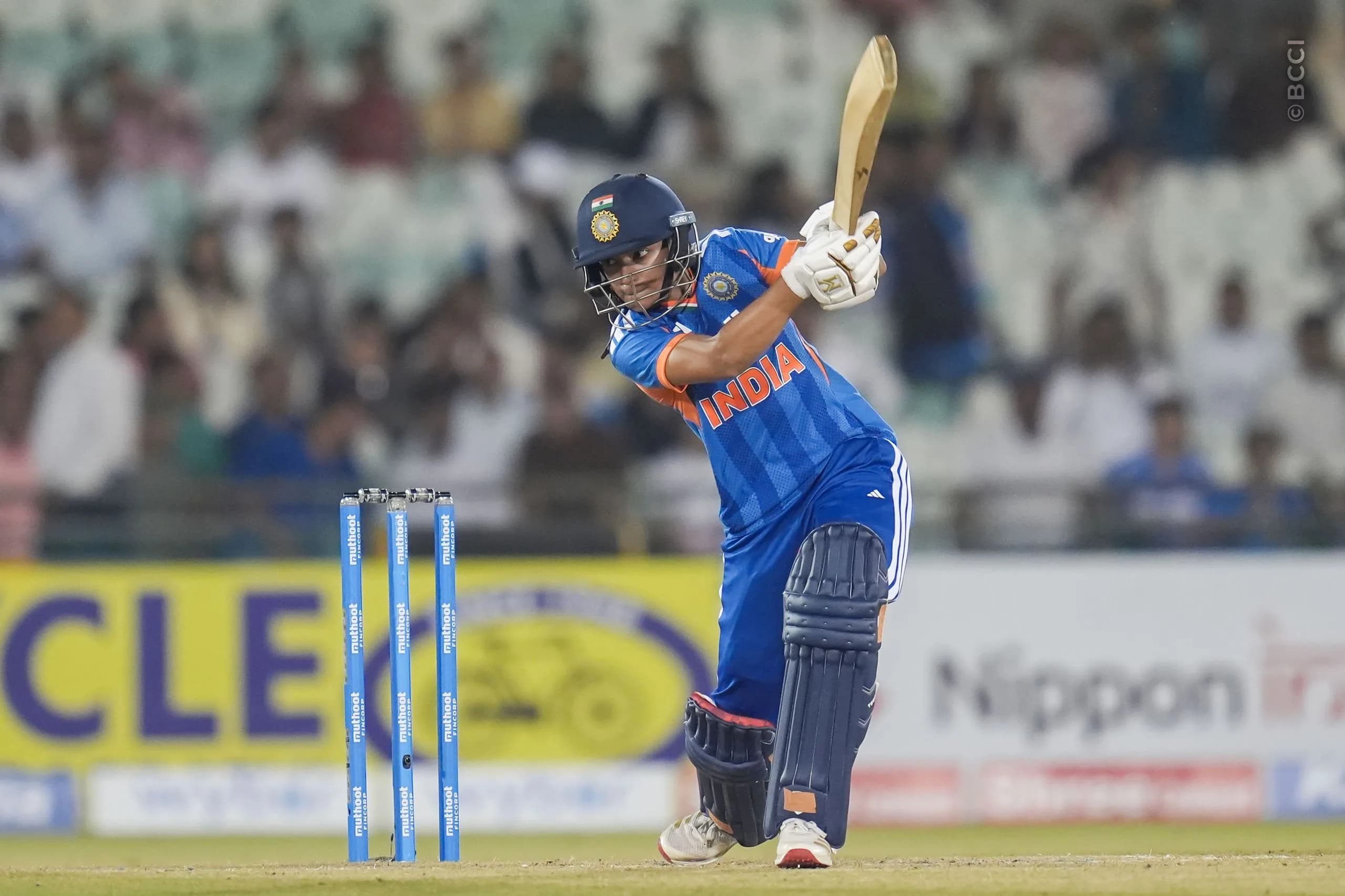 Anushka Sharma of India during the 3rd T20I match between India Women and Zimbabwe Women at the Shaheed Veer Narayan Singh International Stadium, Raipur, India on October 20, 2026.Photo: Faheem Hussain / CREIMAS for BCCI