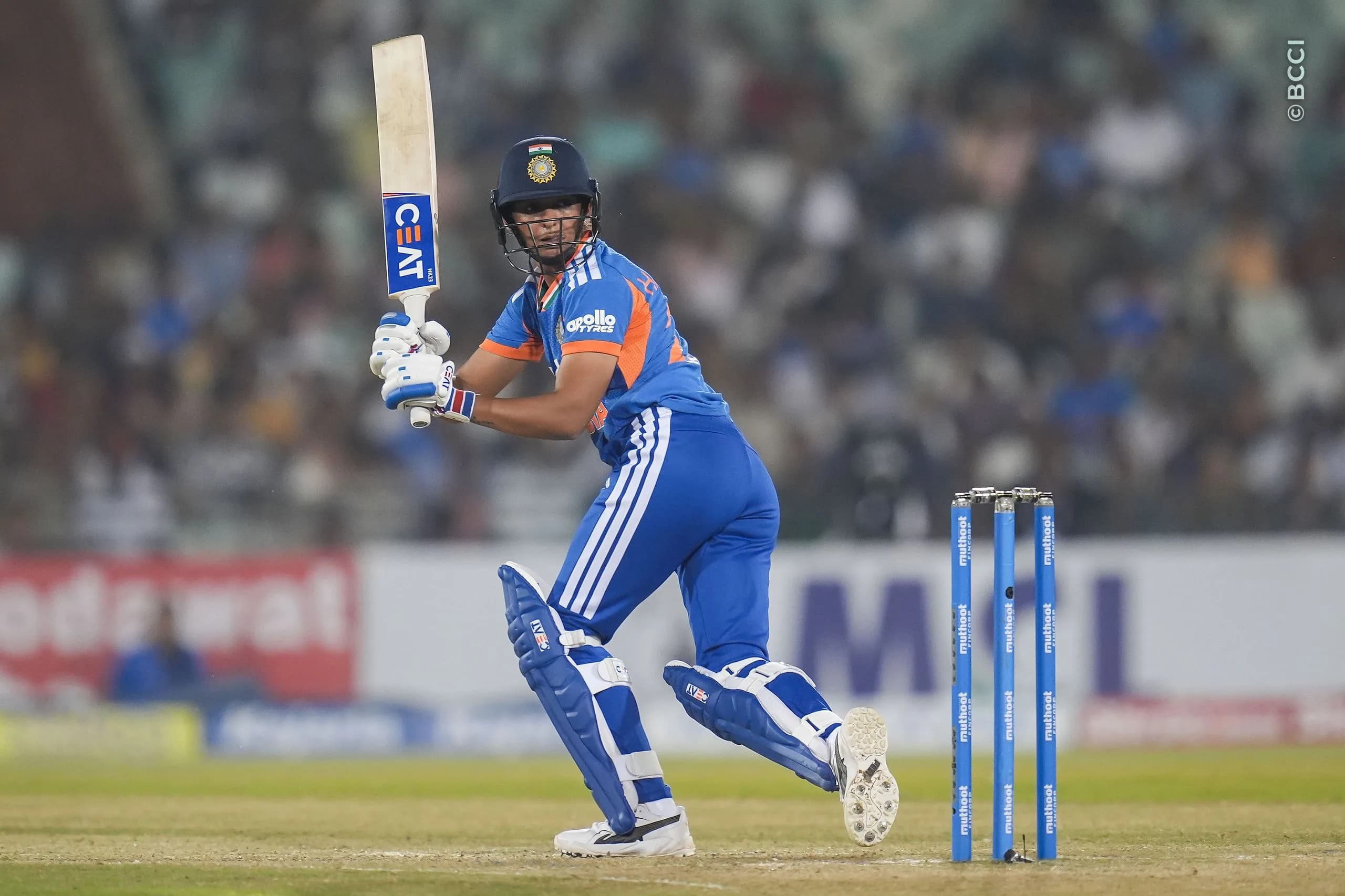 Harmanpreet Kaur of India during the 3rd T20I match between India Women and Zimbabwe Women at the Shaheed Veer Narayan Singh International Stadium, Raipur, India on October 20, 2026.Photo: Faheem Hussain / CREIMAS for BCCI