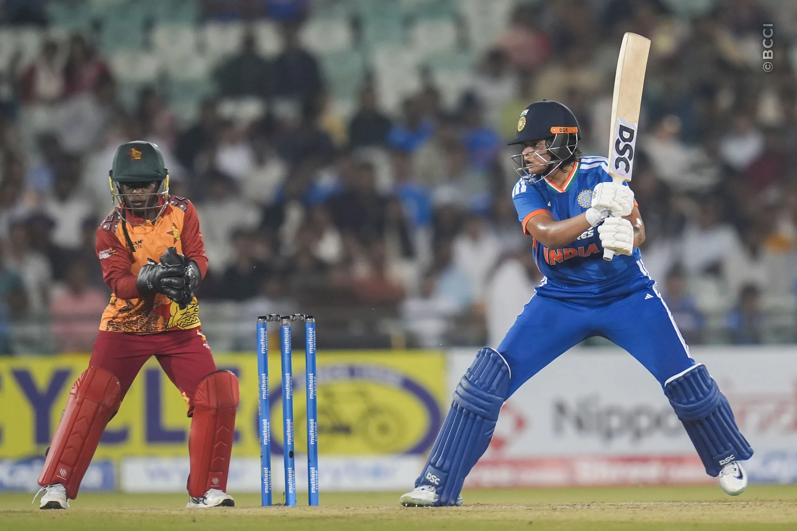 Shafali Verma (VC) of India during the 3rd T20I match between India Women and Zimbabwe Women at the Shaheed Veer Narayan Singh International Stadium, Raipur, India on October 20, 2026.Photo: Faheem Hussain / CREIMAS for BCCI