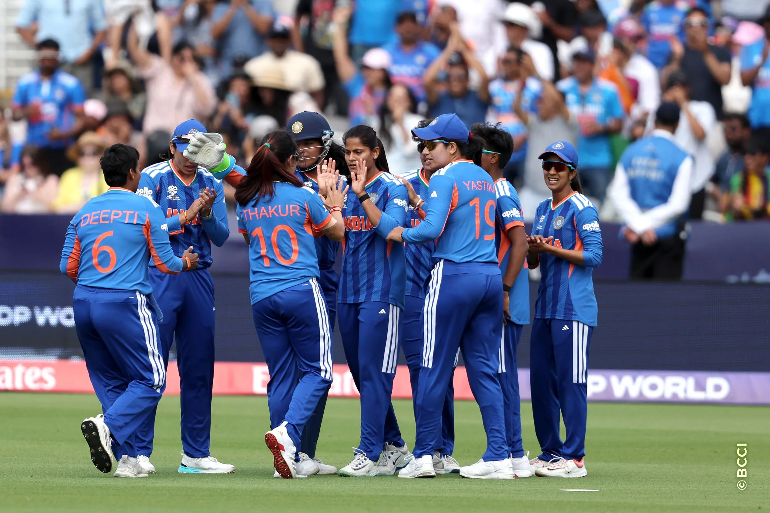 Deepti Sharma of India  celebrates the wicket of Beth Mooney of Australia during Match 30 between Australia Women and India Women at Lord's Cricket Ground, London, England, on June 28, 2026.Photo by Pankaj Nangia / CREIMAS for BCCI