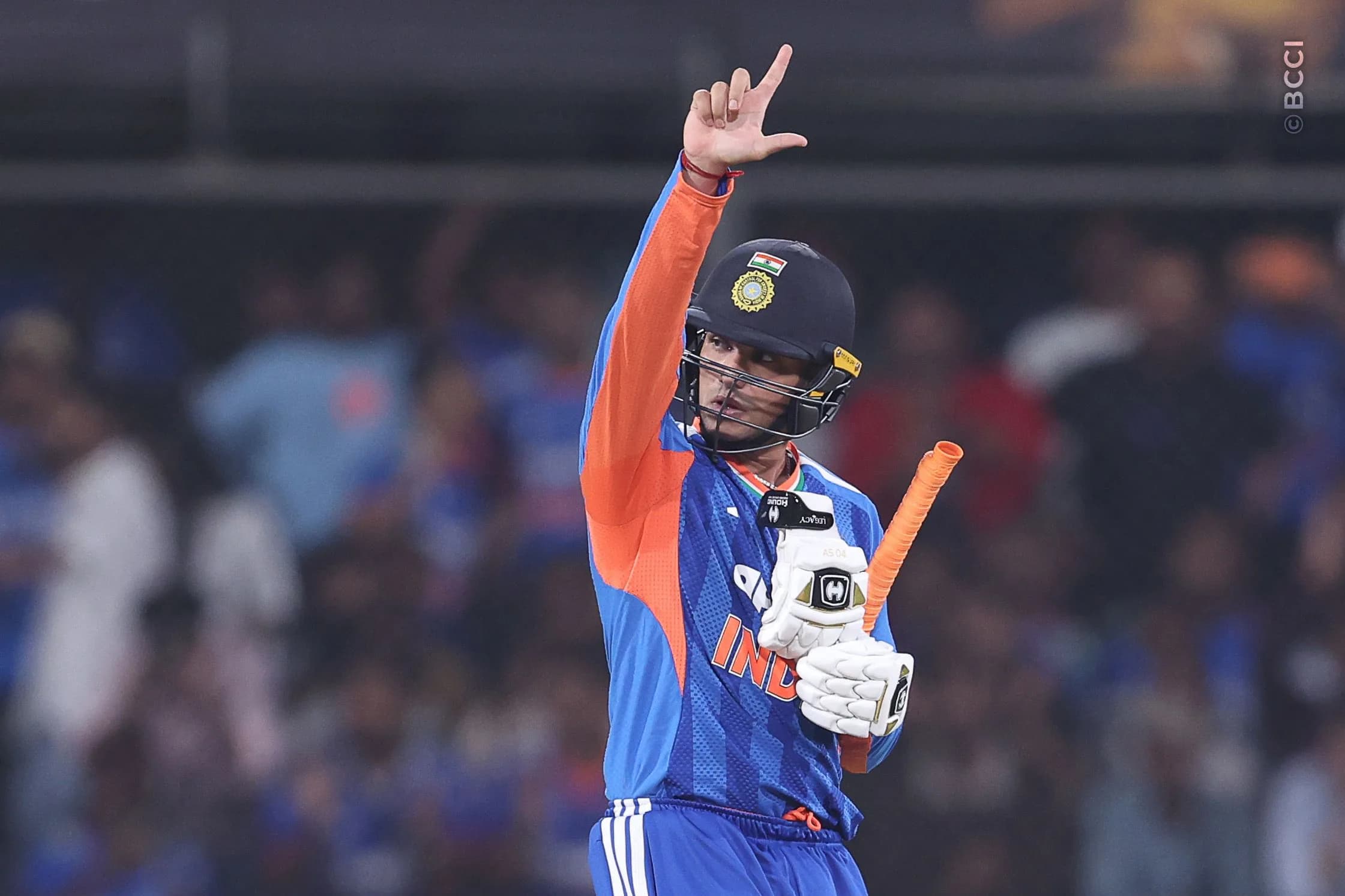 Abhishek Sharma of India celebrates after scoring a fifty during the 3rd T20I match between India and West Indies at the Holkar Stadium, Indore, India on October 11, 2026.

Photo: Pankaj Nangia / CREIMAS for BCCI