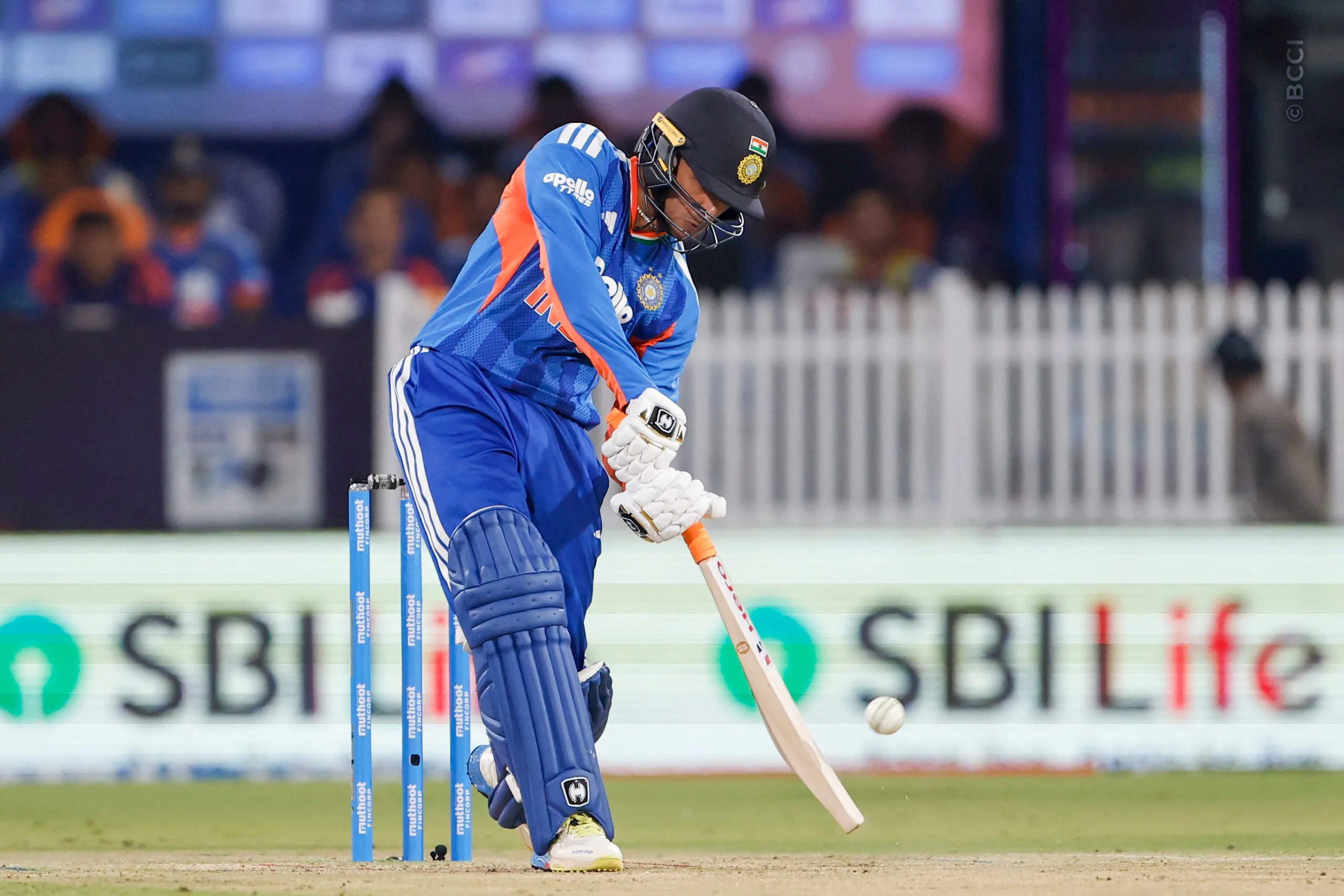 Abhishek Sharma of India play a shots during the 3rd T20I match between India and West Indies at the Holkar Stadium, Indore, India on October 11, 2026.

Photo: SurjeetYadav / CREIMAS for BCCI