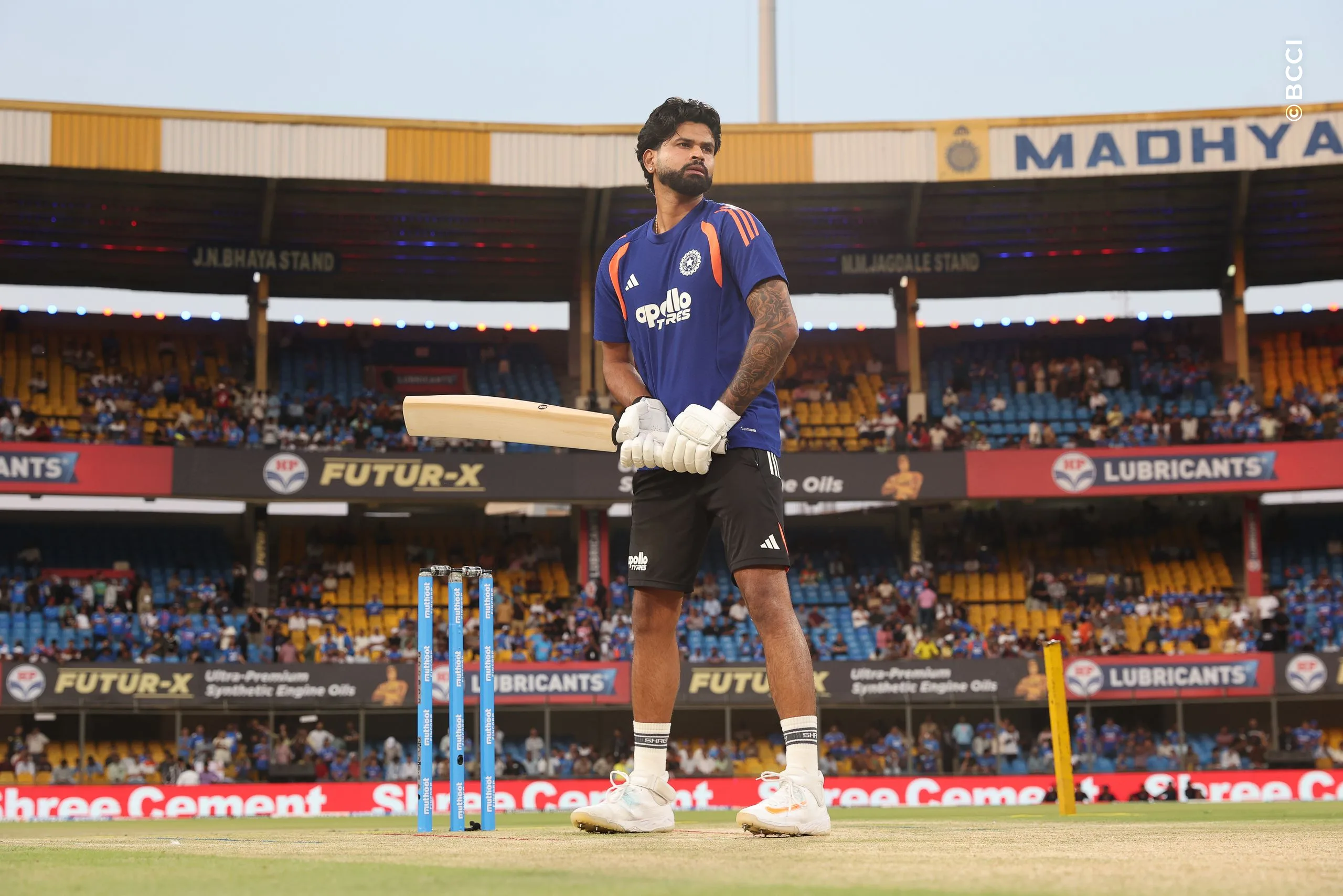 Shreyas Iyer of India prior to the 3rd T20I match between India and West Indies at the Holkar Stadium, Indore, India on October 11, 2026.Photo: Pankaj Nangia / CREIMAS for BCCI