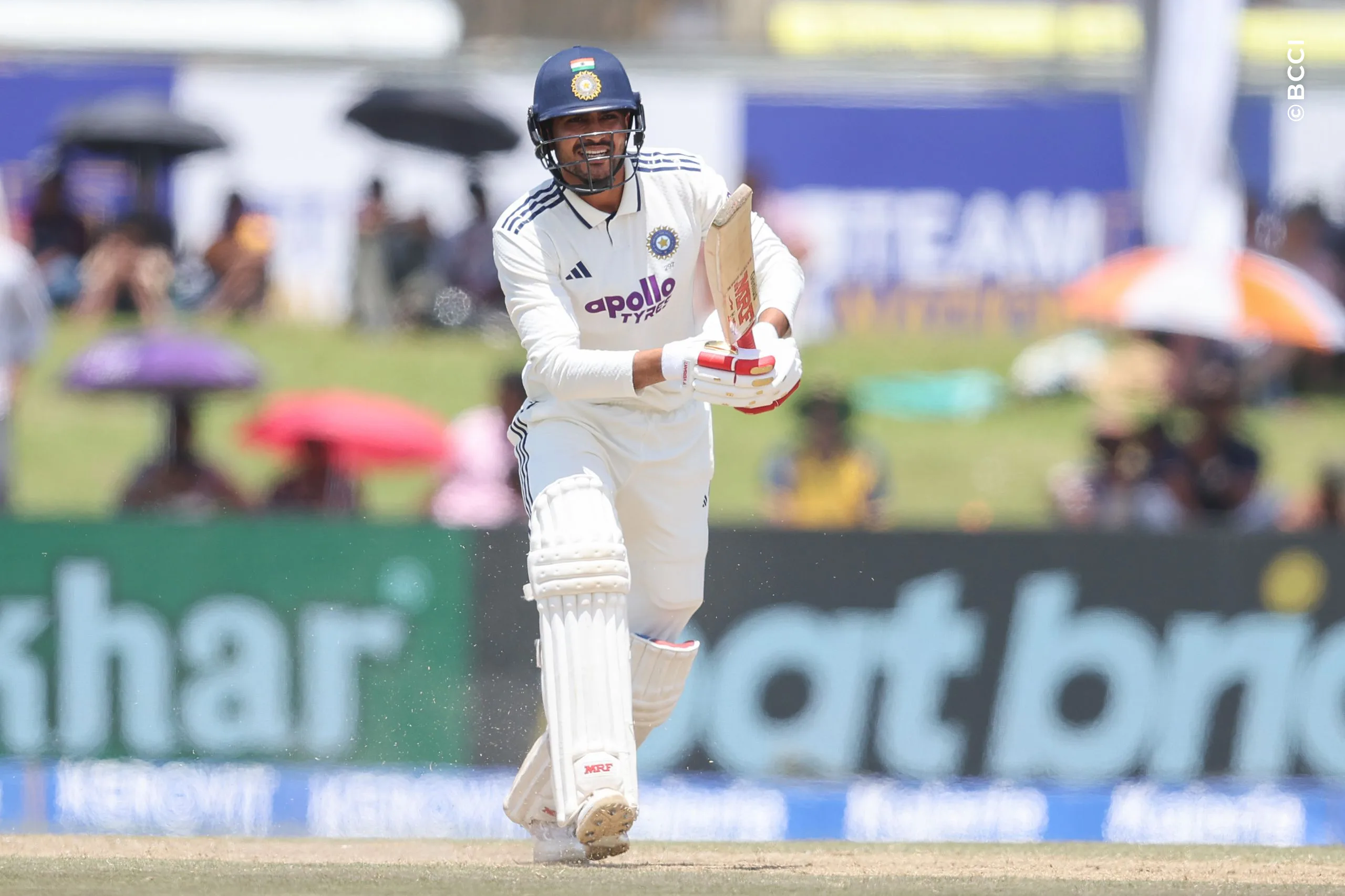 Shubman Gill of India plays a shot during Day 4 of the 1st Test match between Sri Lanka and India at the Galle International Stadium, Galle, Sri Lanka, on August 18, 2026.


Photo by Pankaj Nangia / CREIMAS for BCCI