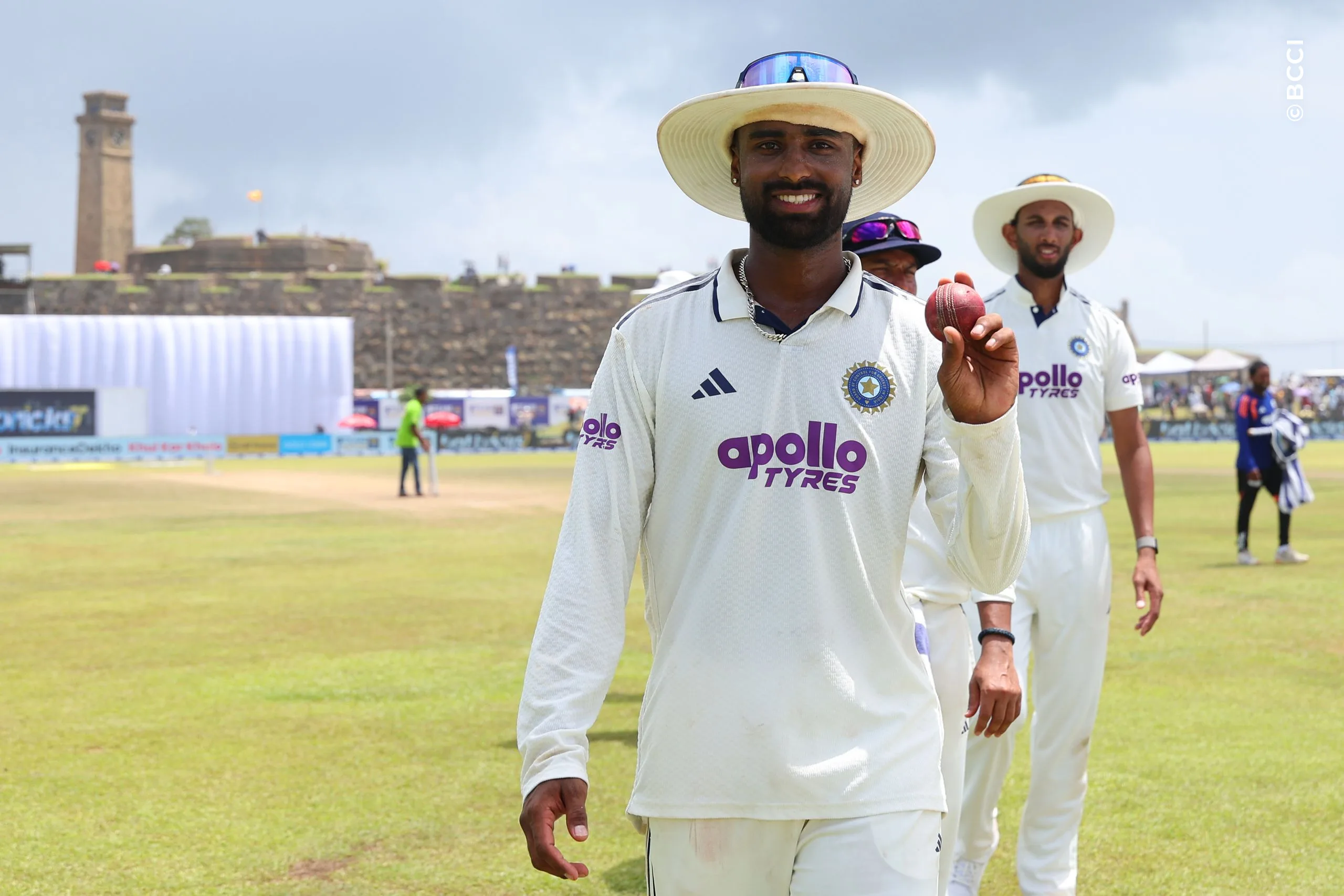 Manav Suthar of India celebrates after 5 wicket during Day 5 of the 1st Test match between Sri Lanka and India at the Galle International Stadium, Galle, Sri Lanka, on August 19, 2026.


Photo by Pankaj Nangia / CREIMAS for BCCI
