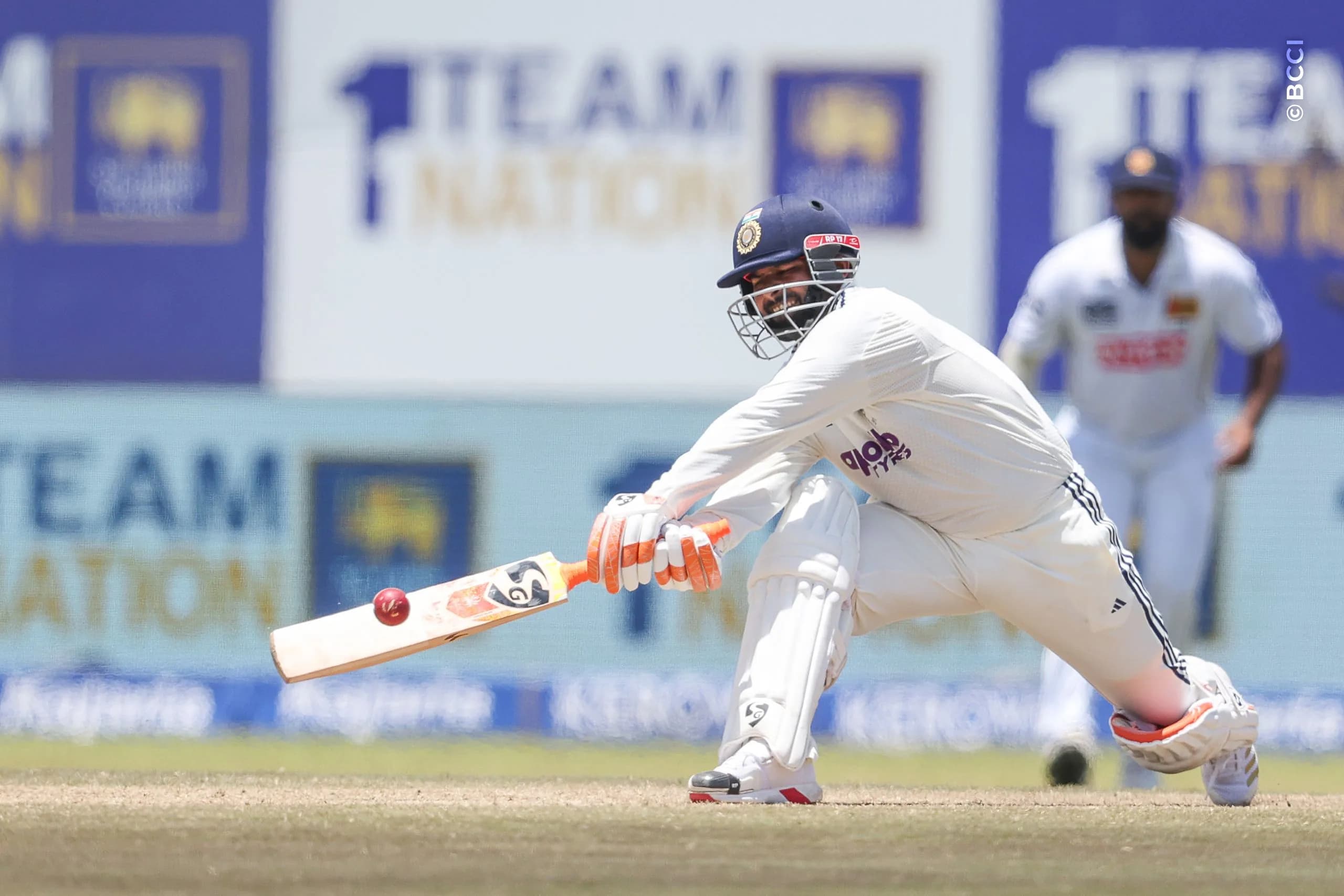 Rishabh Pant of India plays a shot during Day 4 of the 1st Test match between Sri Lanka and India at the Galle International Stadium, Galle, Sri Lanka, on August 18, 2026.


Photo by Pankaj Nangia / CREIMAS for BCCI