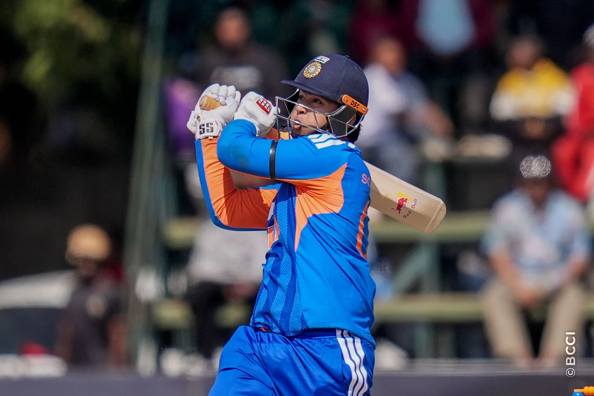 Vibhav Sooryavanshi of India plays a shot during the 2ND T20 International match between Zimbabwe and India at the Harare Sports Club, Harare, Zimbabwe on July 25, 2026.Photo: Faheem Hussain / CREIMAS for BCCI