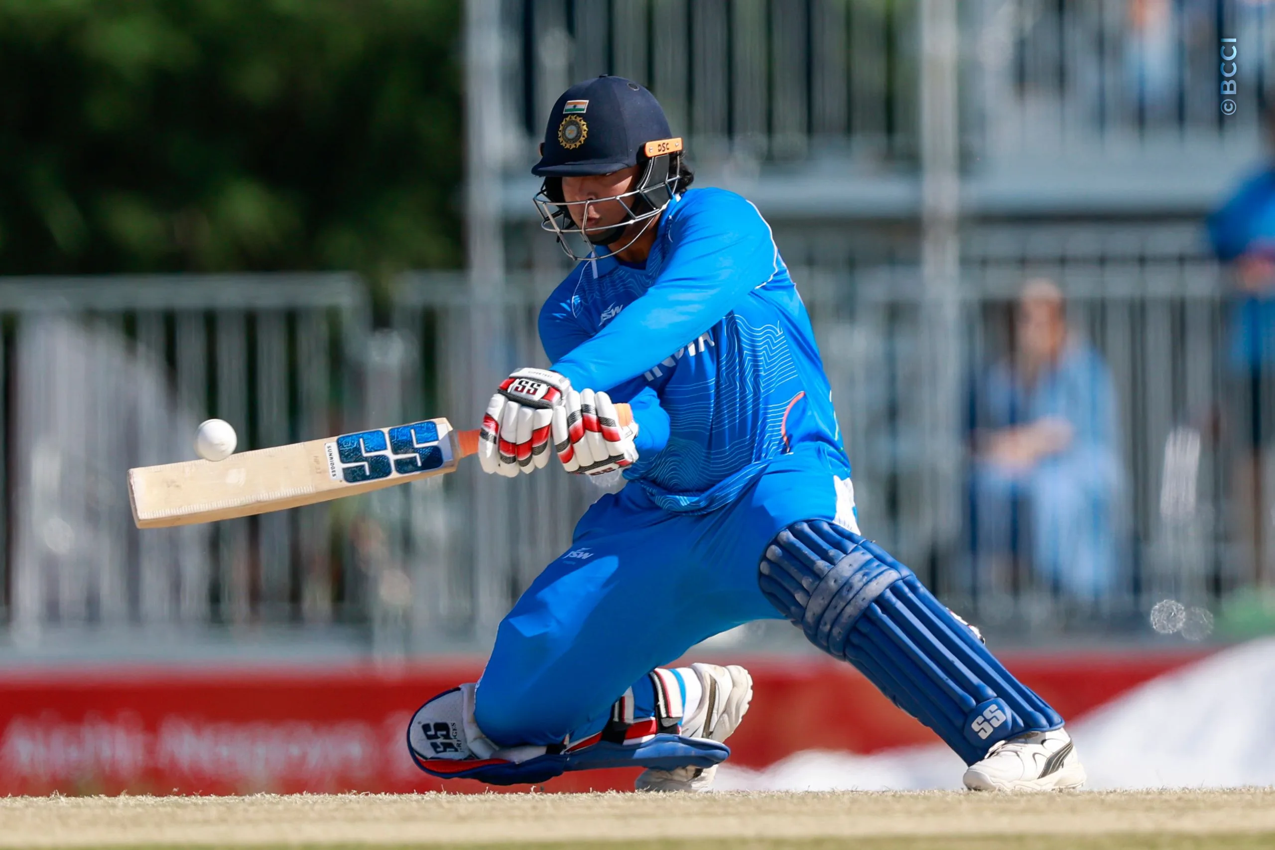 Vaibhav Sooryavanshi of India plays a shot during the Semi-Final match between the India and the Sri Lanka at Korogi Sports Park, Nisshin, Japan, on October 1, 2026.

Photo:  Deepak Malik / CREIMAS for BCCI