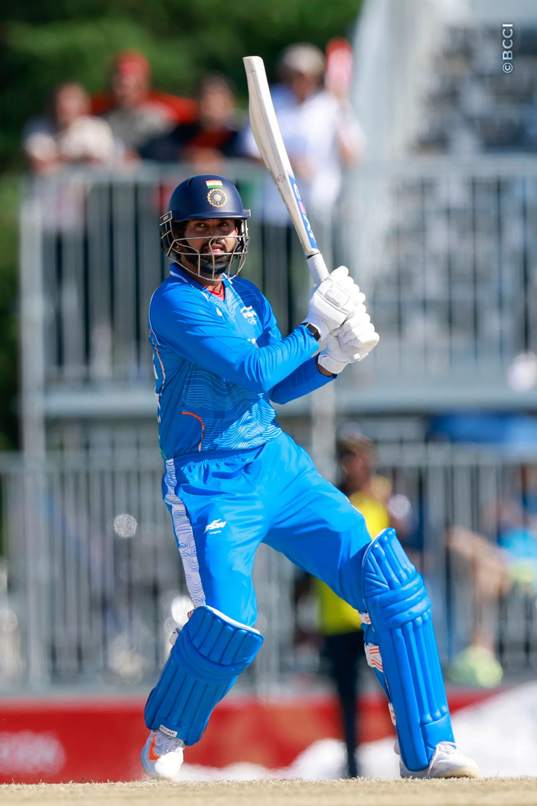 Shreyas Iyer of India plays a shot during the Semi-Final match between the India and the Sri Lanka at Korogi Sports Park, Nisshin, Japan, on October 1, 2026.

Photo:  Deepak Malik / CREIMAS for BCCI