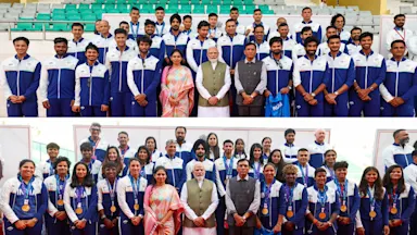 India’s Asian Games Gold-Winning Cricket Teams Meet PM Modi
