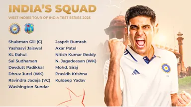 India’s squad for IDFC FIRST Bank Test series against WI announced