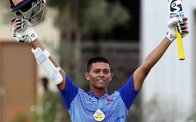 Yashasvi Jaiswal becomes youngest to register List-A double hundred