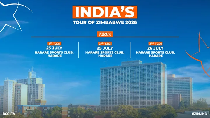 Schedule for India’s (Senior Men) Tour of Zimbabwe announced